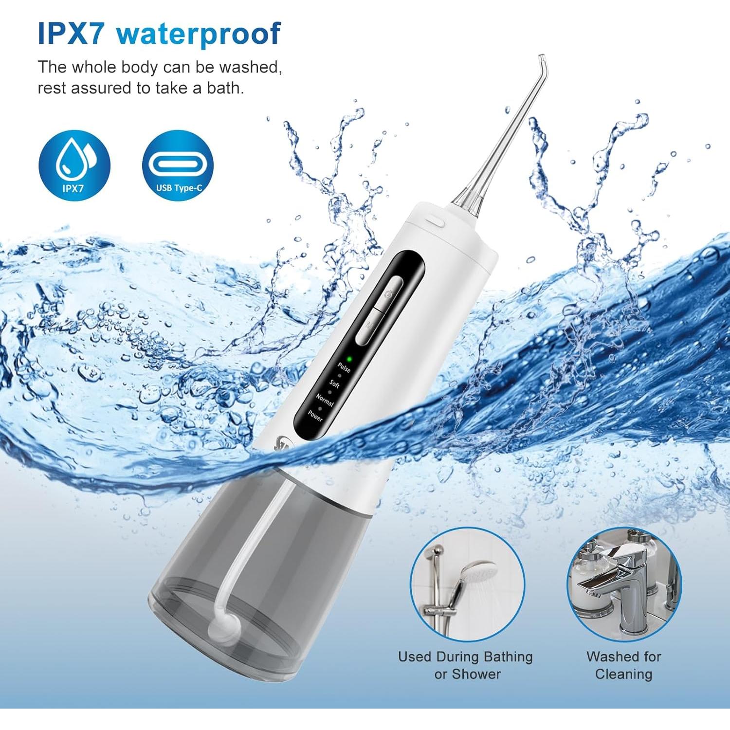 Irrigador bucal inalámbrico JNGOODS 300ml 4 modos IPX7