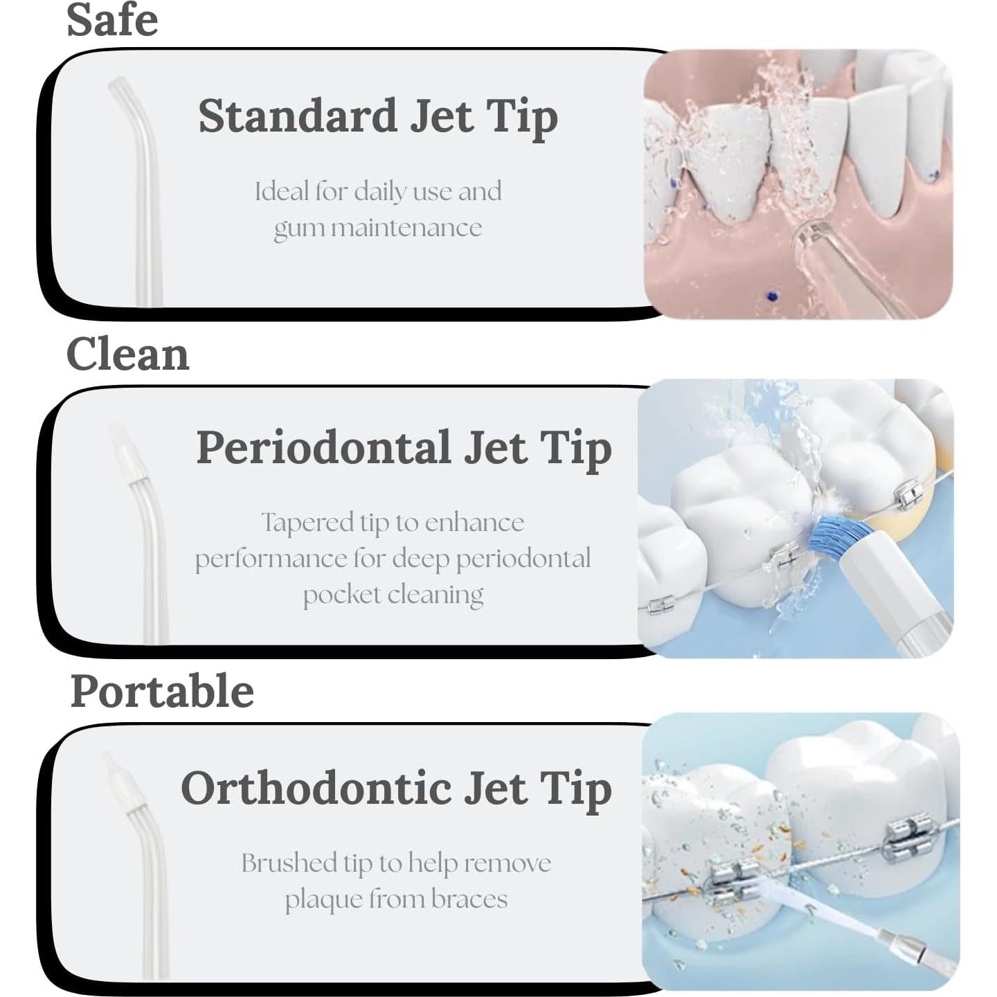 Hilo Dental Portátil con Agua KC Adour - Rosa, 4 Modos, 180ml