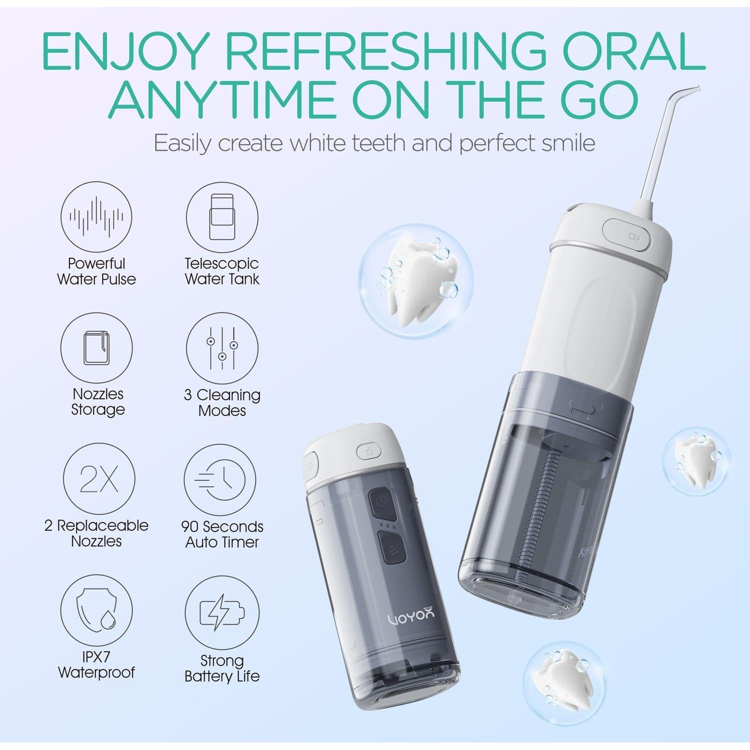 Irrigador Dental Portátil VOYOR-HEALTH WF510 Plata IPX7