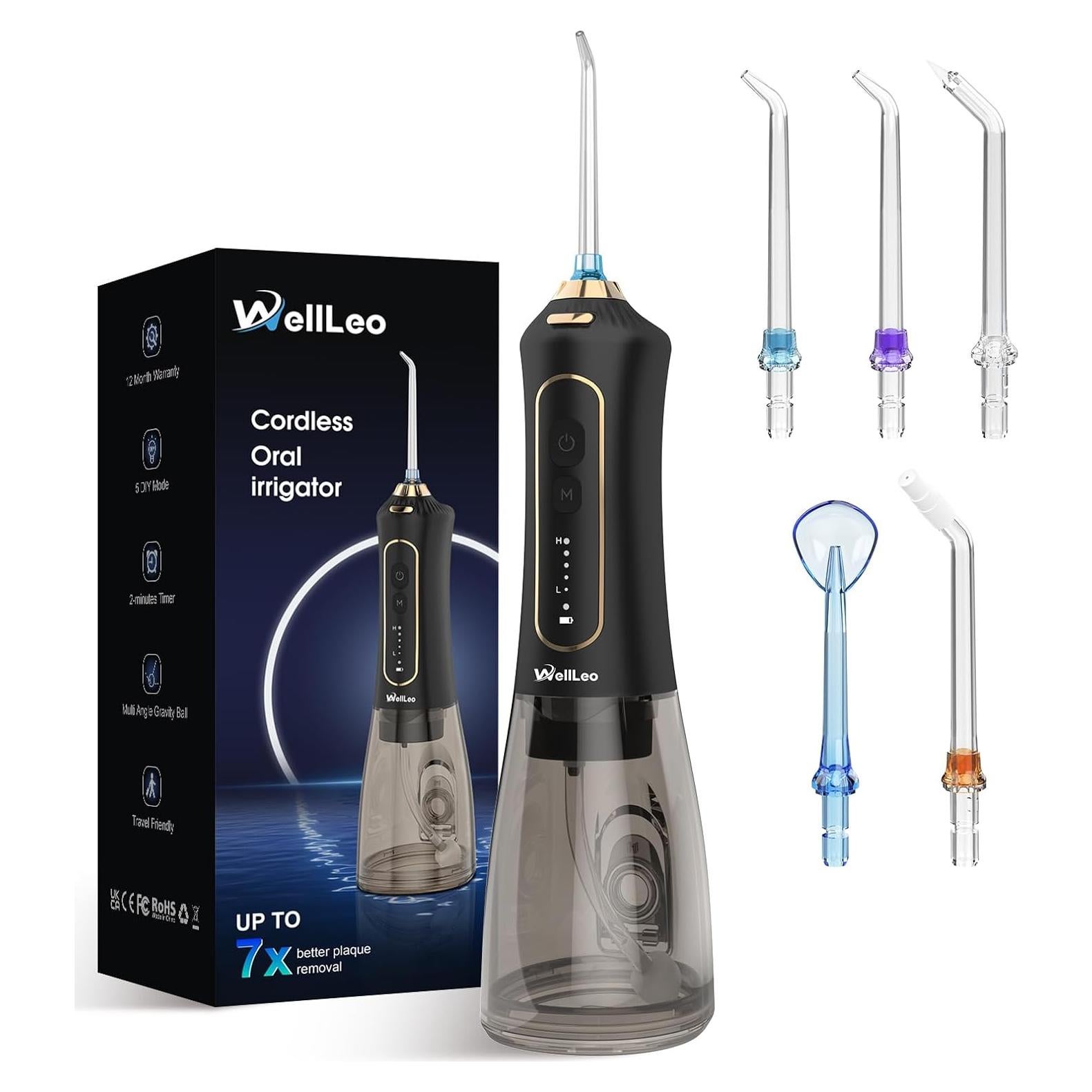 Irrigador Dental Portátil WELLLEO P12 300ML 5 Modos IPX7