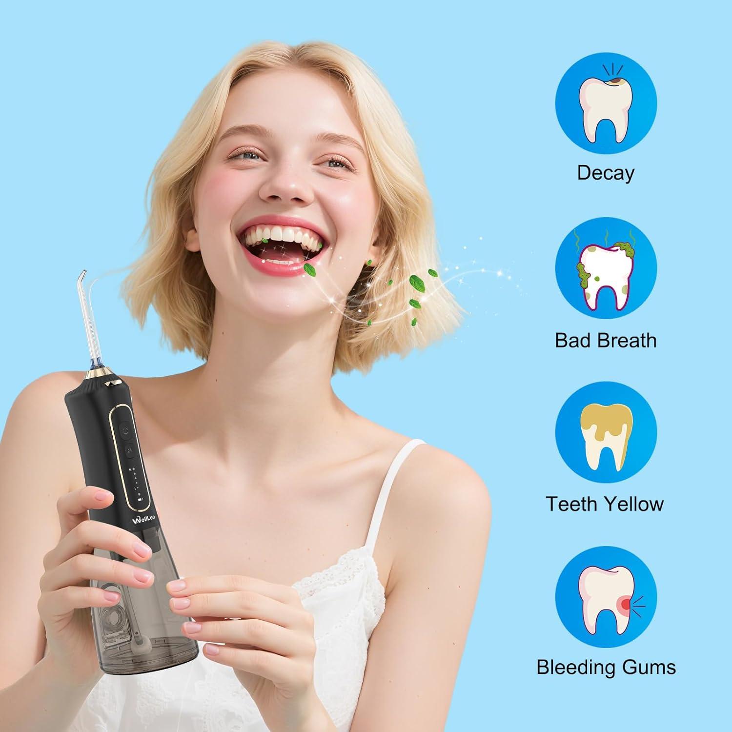 Irrigador Dental Portátil WELLLEO P12 300ML 5 Modos IPX7