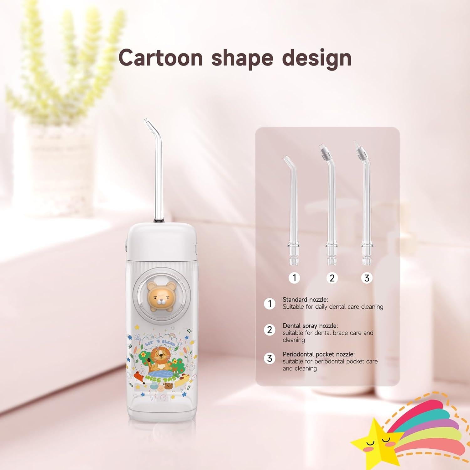 Irrigador Dental Portátil YK-Mak para Niños, 3 Modos, 4 Boquillas