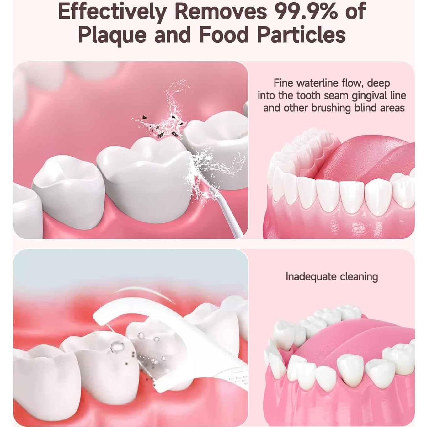 Irrigador Dental Portátil YK-Mak para Niños, 3 Modos, 4 Boquillas