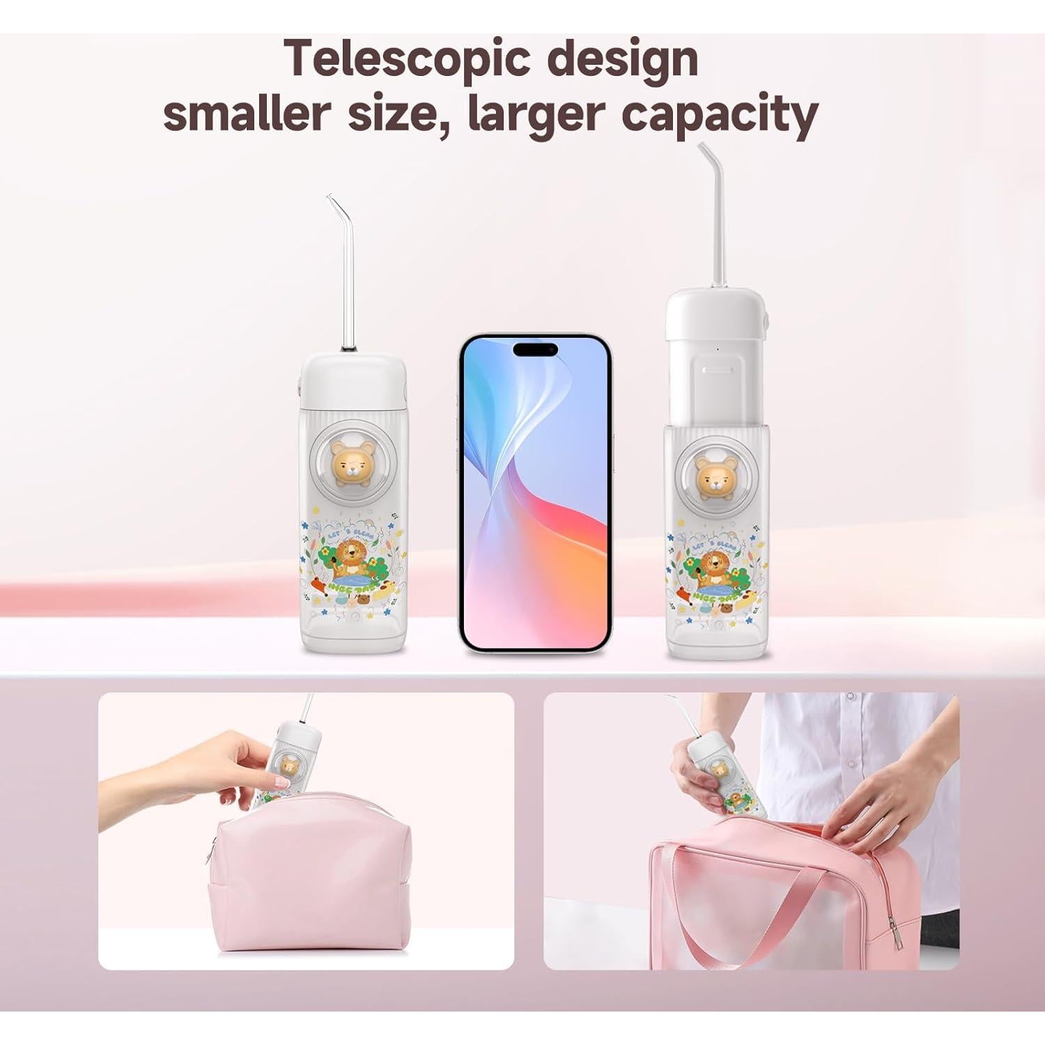 Irrigador Dental Portátil YK-Mak para Niños, 3 Modos, 4 Boquillas