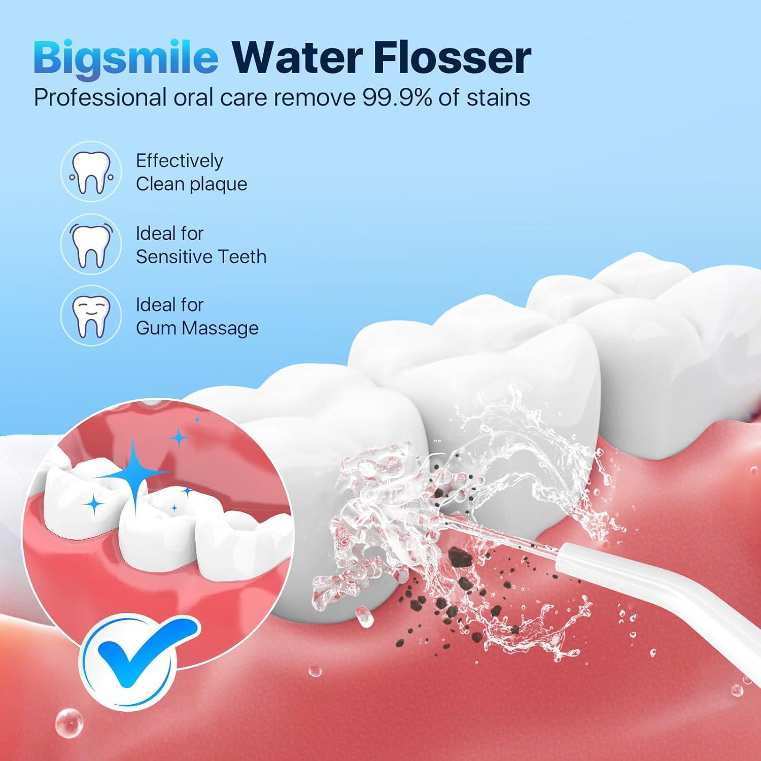 Irrigador Oral Inalámbrico Portátil BigSmile Blanco IPX7