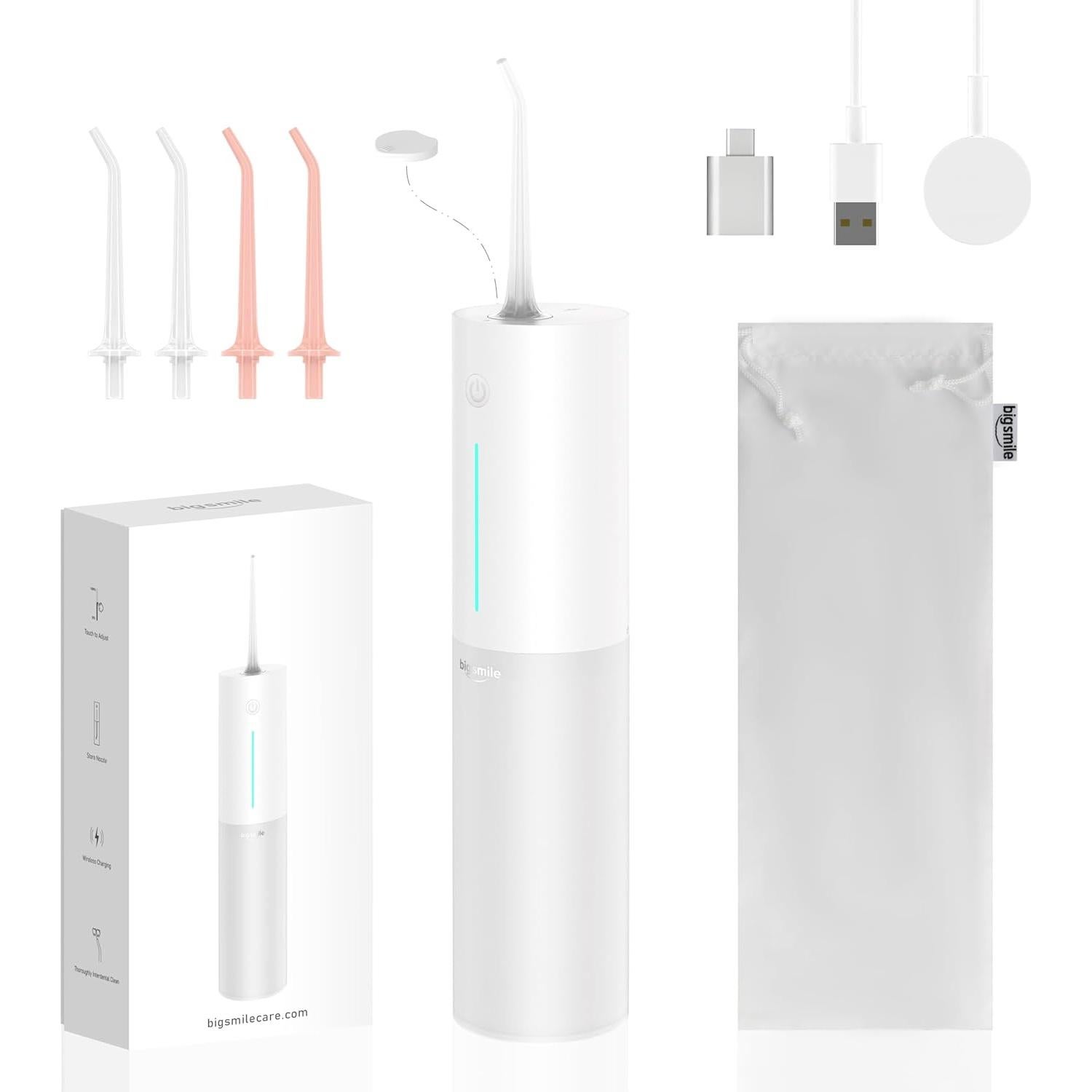 Irrigador Oral Inalámbrico Portátil BigSmile Blanco IPX7