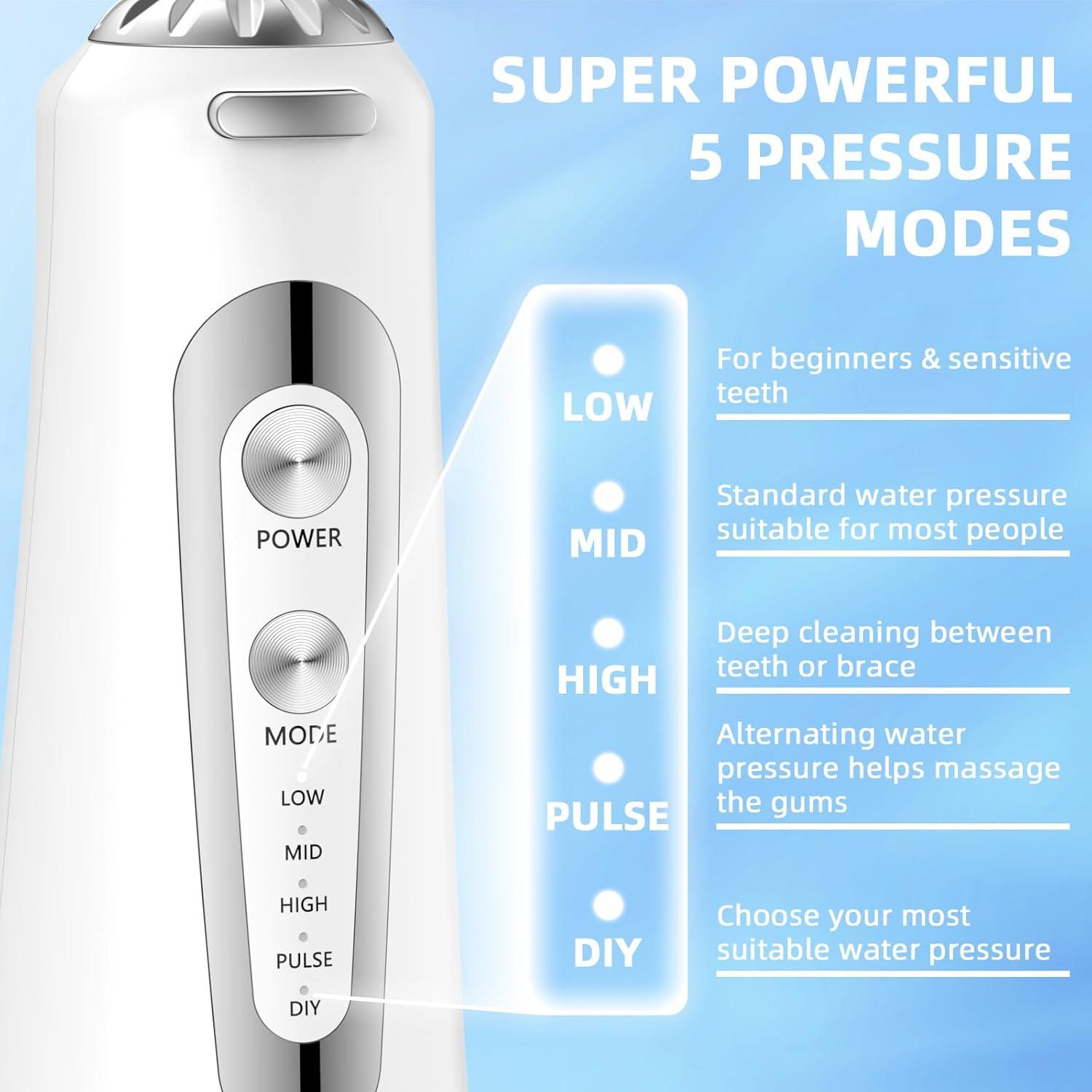 Irrigador Oral Bilitase WF106, 300ML, 5 Modos, Recargable