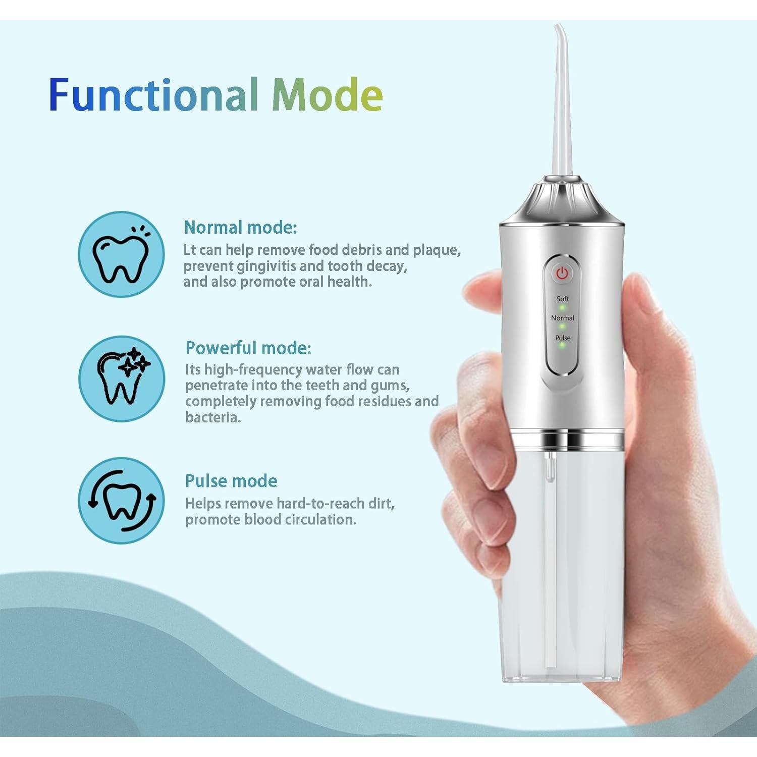 Irrigador Dental Inalámbrico Genérico IPX7 3 Modos 4 Boquillas
