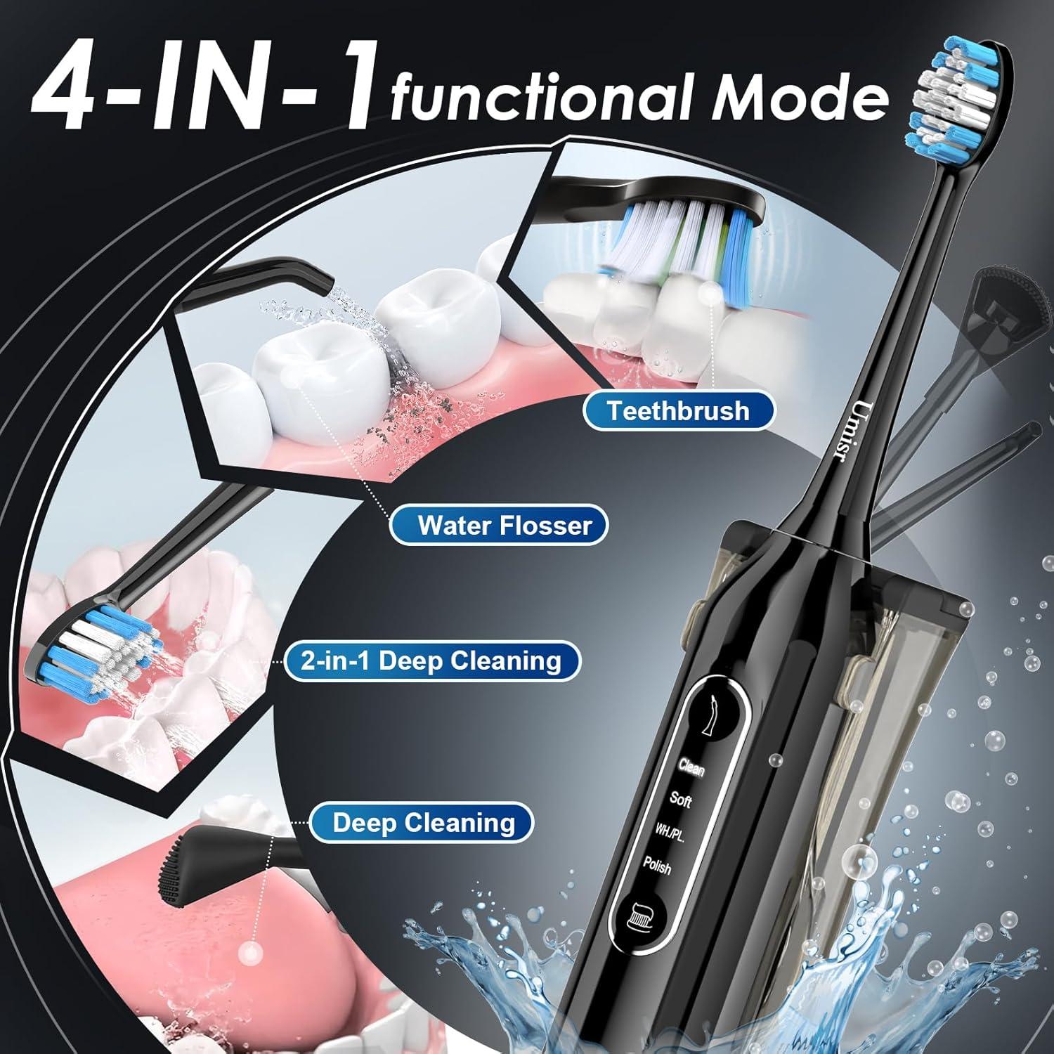 Cepillo de dientes eléctrico Umisr Wf2100 4 en 1 con irrigador