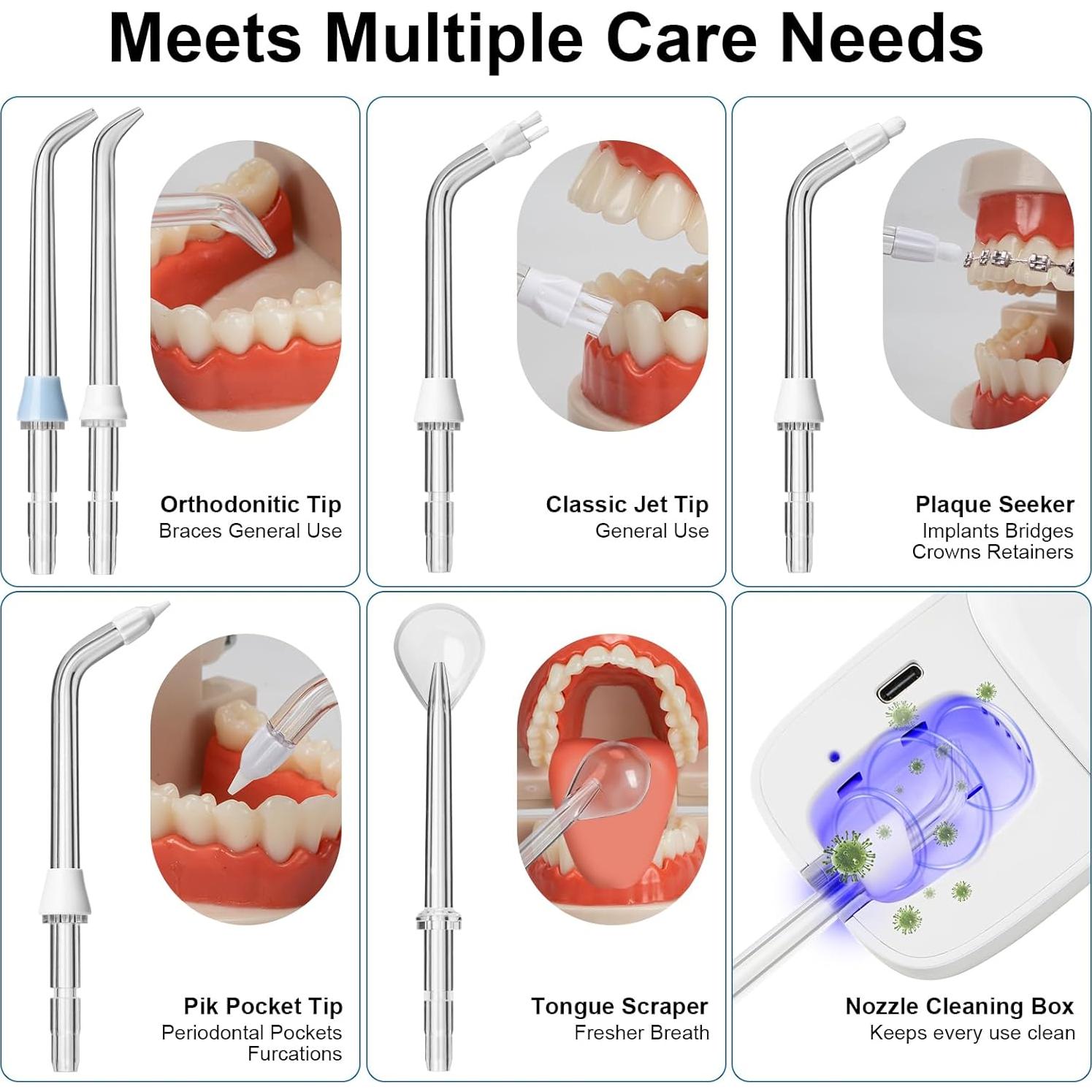 Hilo Dental a Base de Agua JUSDOO 950ML Recargable Sin Cable