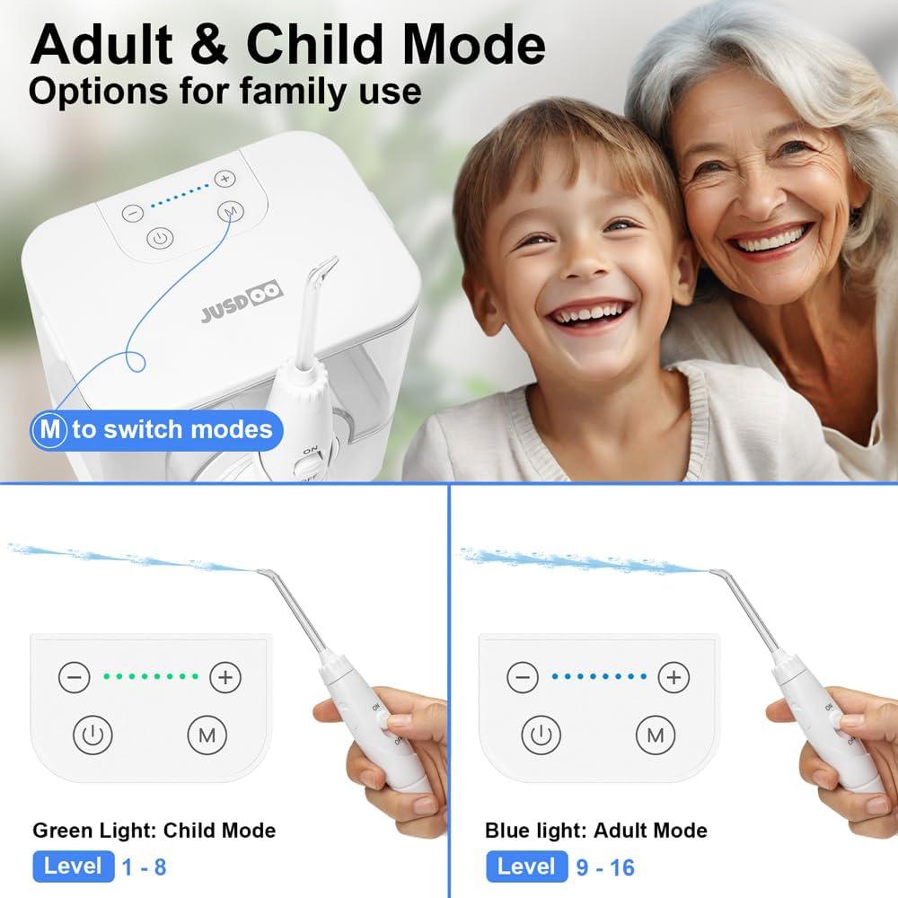Hilo Dental a Base de Agua JUSDOO 950ML Recargable Sin Cable