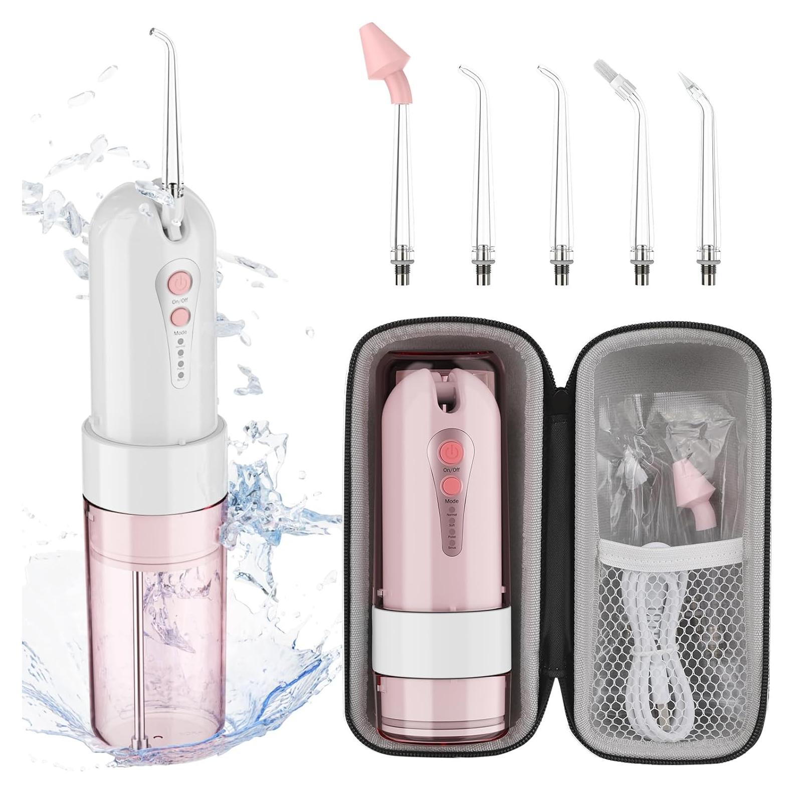 Irrigador Oral Portátil KOOVON Azul, IPX7, 5 Puntas, 4 Modos