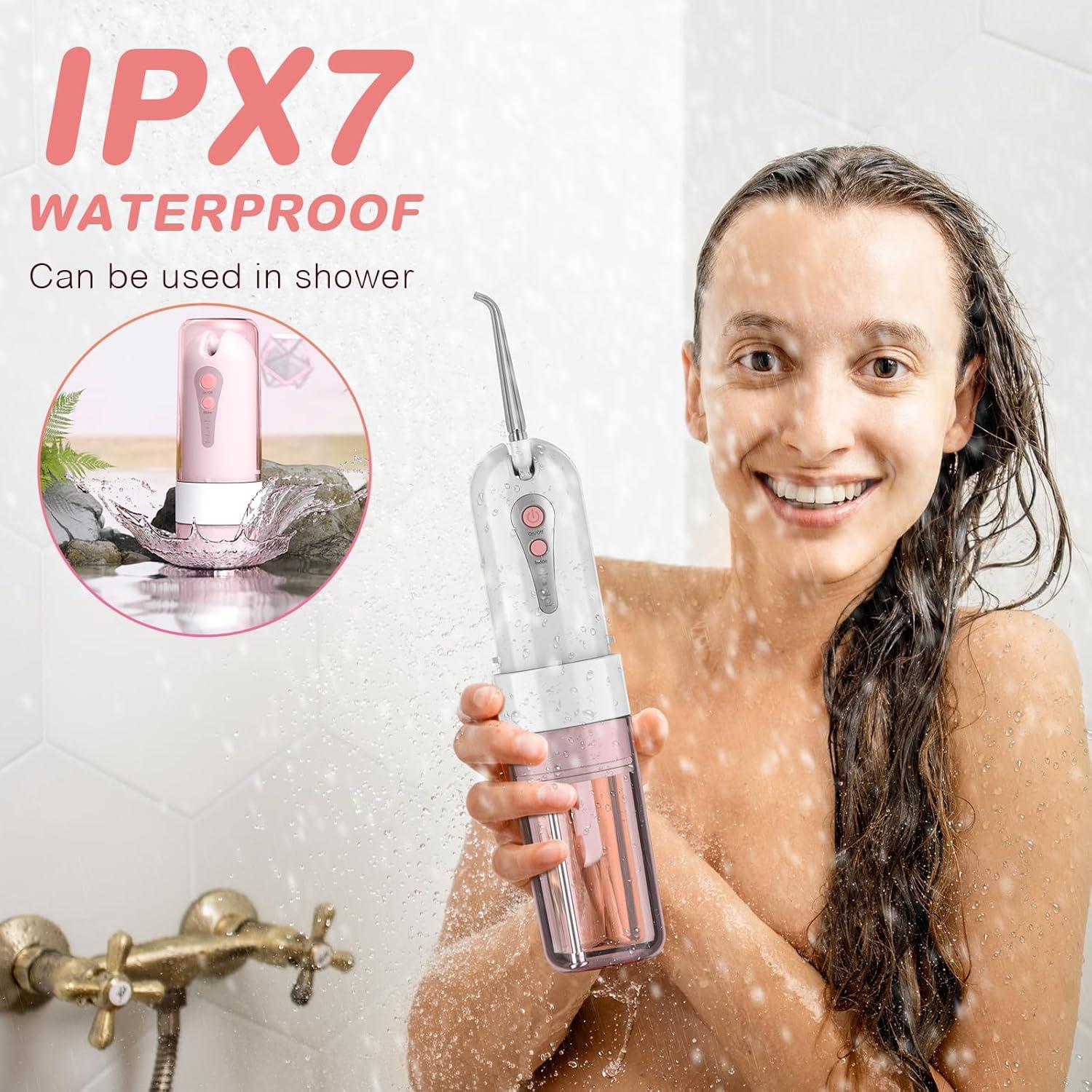 Irrigador Oral Portátil KOOVON Azul, IPX7, 5 Puntas, 4 Modos