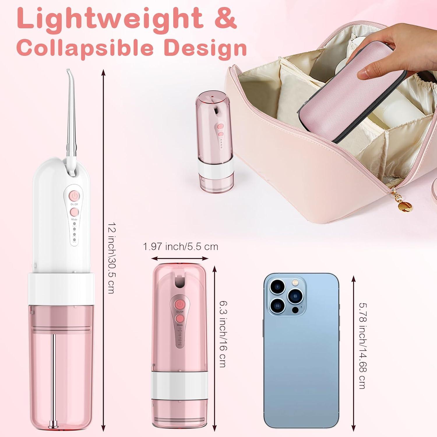 Irrigador Oral Portátil KOOVON Azul, IPX7, 5 Puntas, 4 Modos