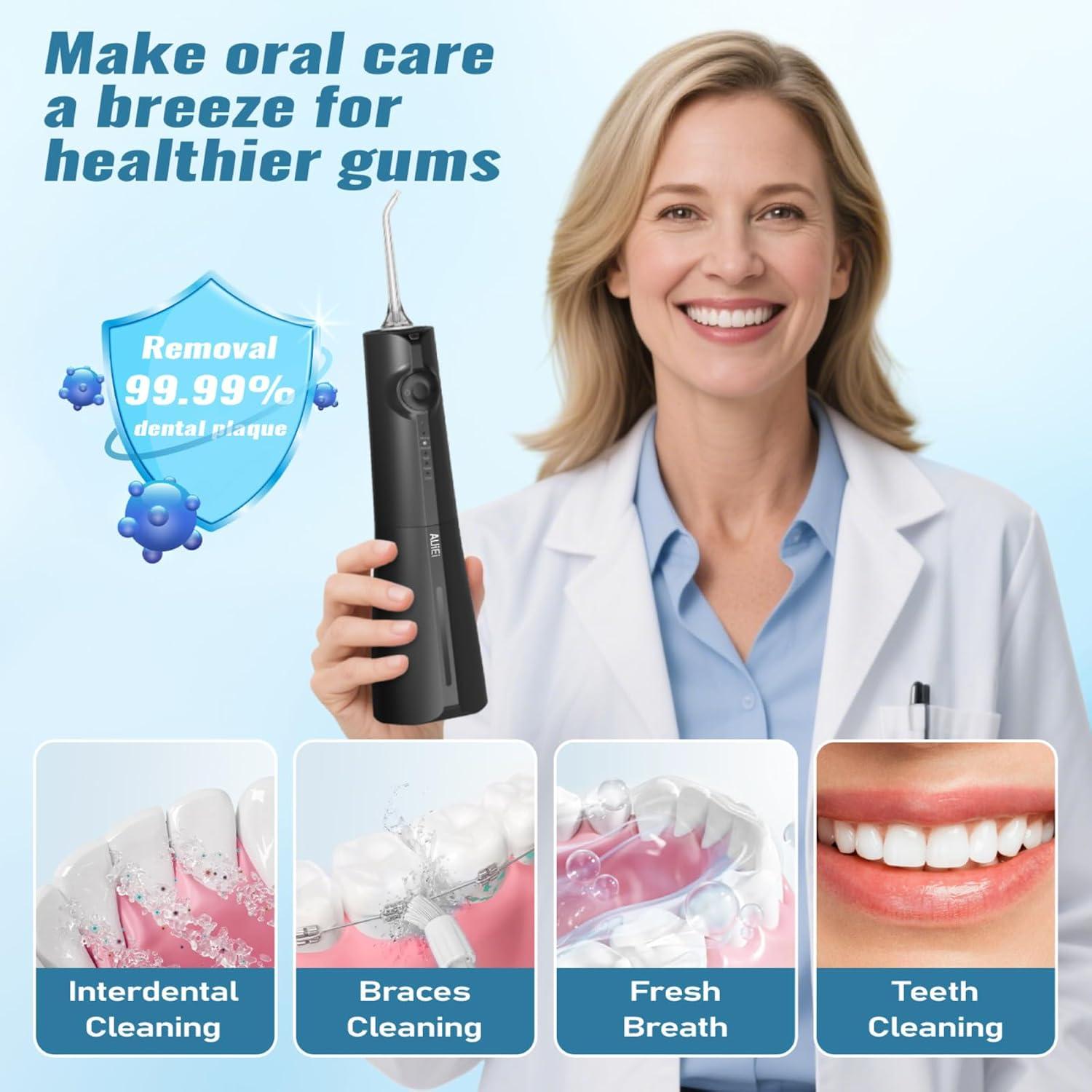 Irrigador Dental Inalámbrico AUIEI 300ML 5 Modos IPX7