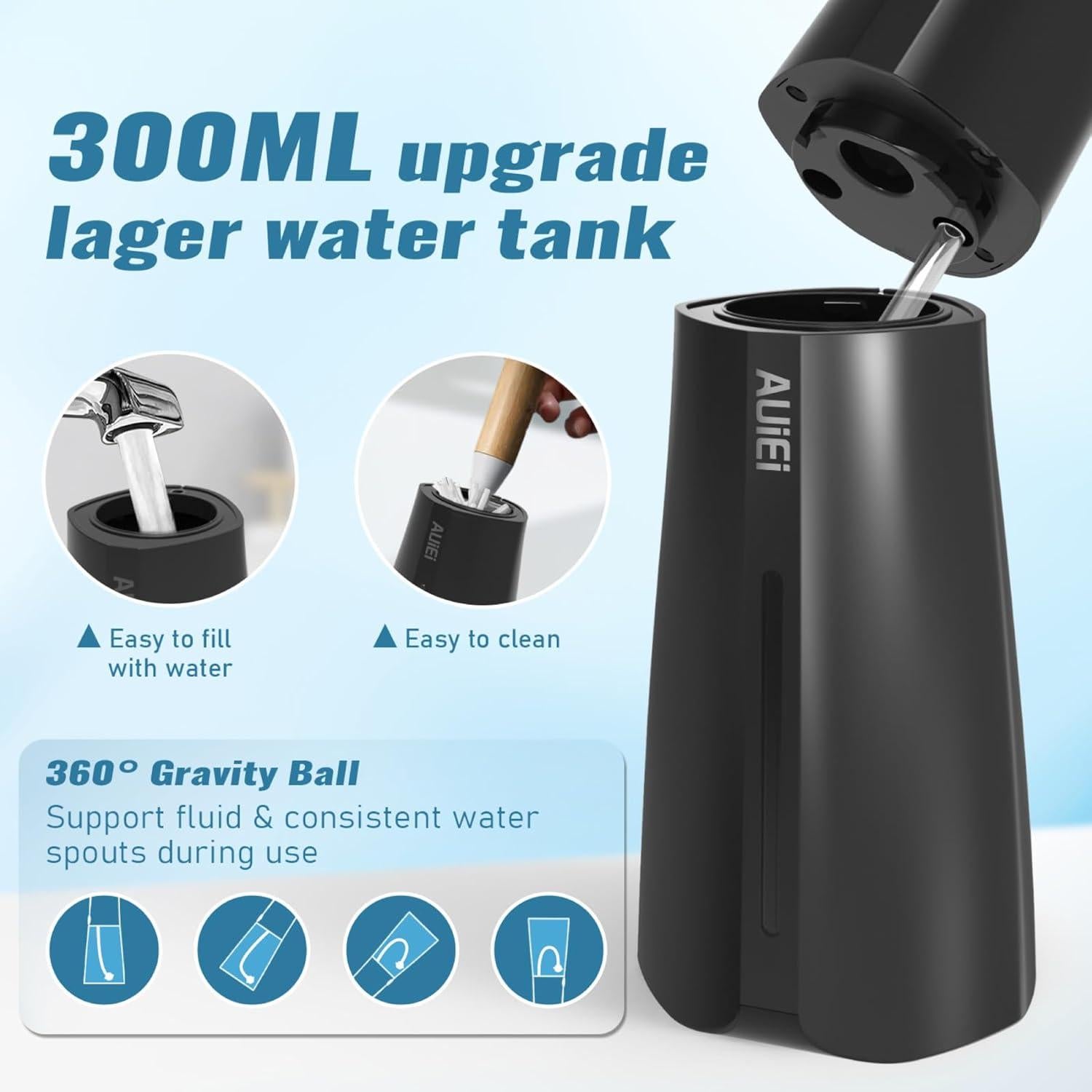 Irrigador Dental Inalámbrico AUIEI 300ML 5 Modos IPX7