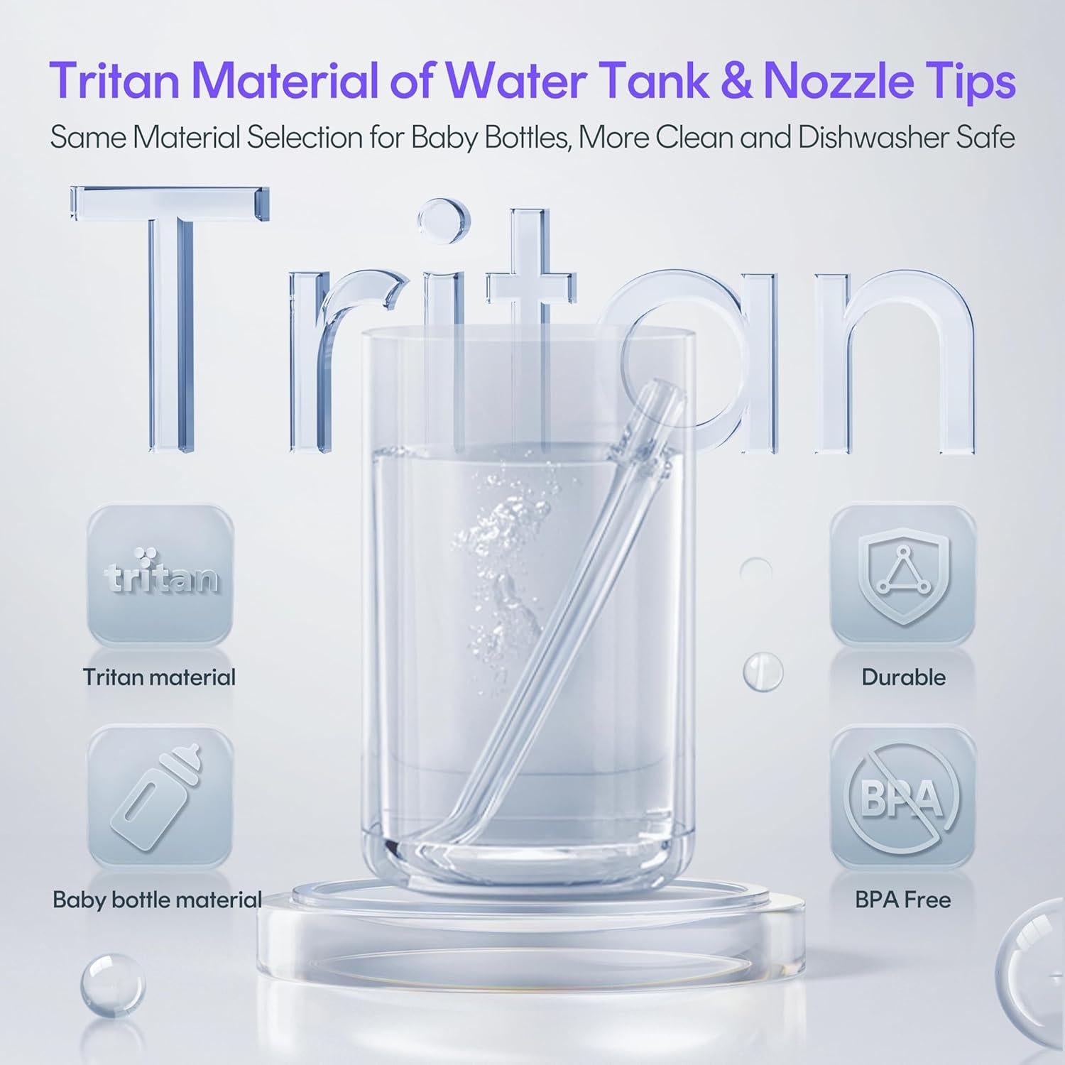 Hilo Dental de Agua Bixdo A30 Pro Portátil Púrpura 3 Modos