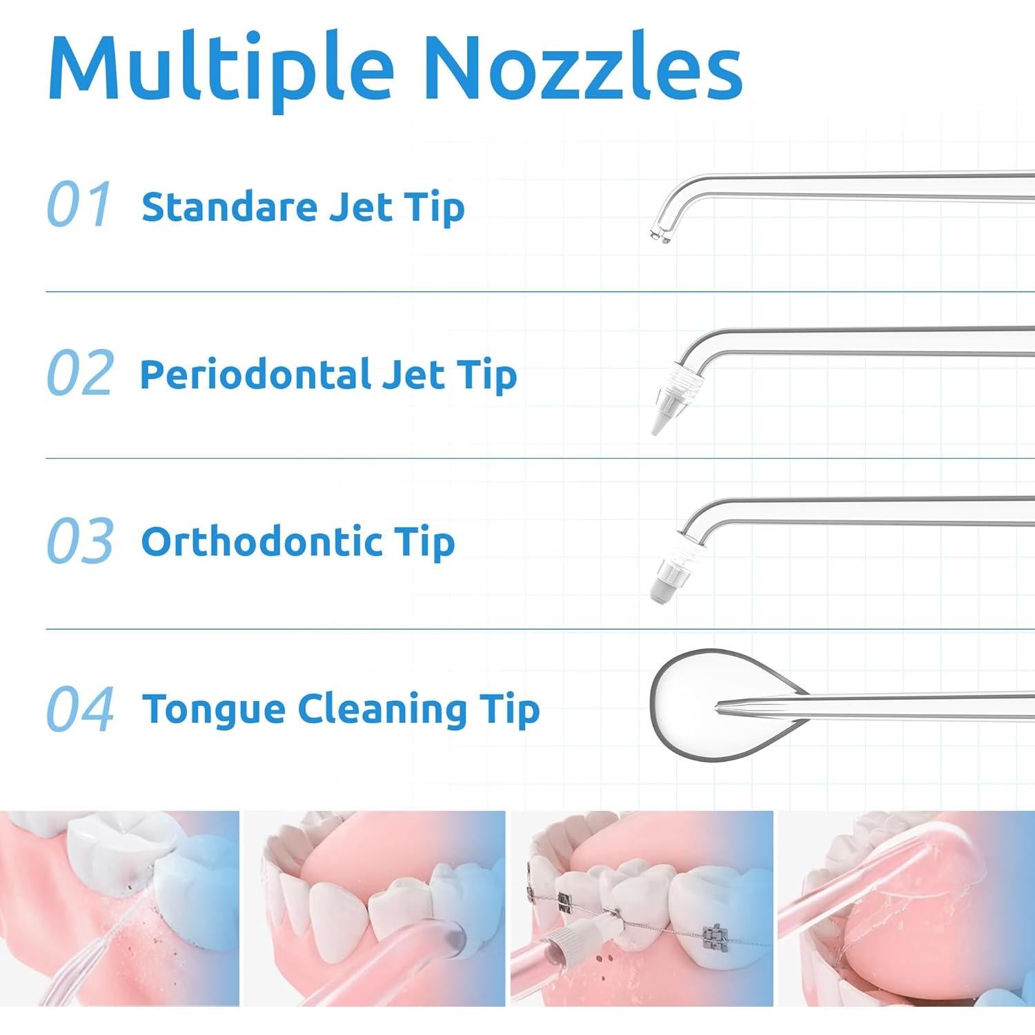 Hilo Dental Inalámbrico SYNHOPE ML16 6 Modos IPX7 Blanco