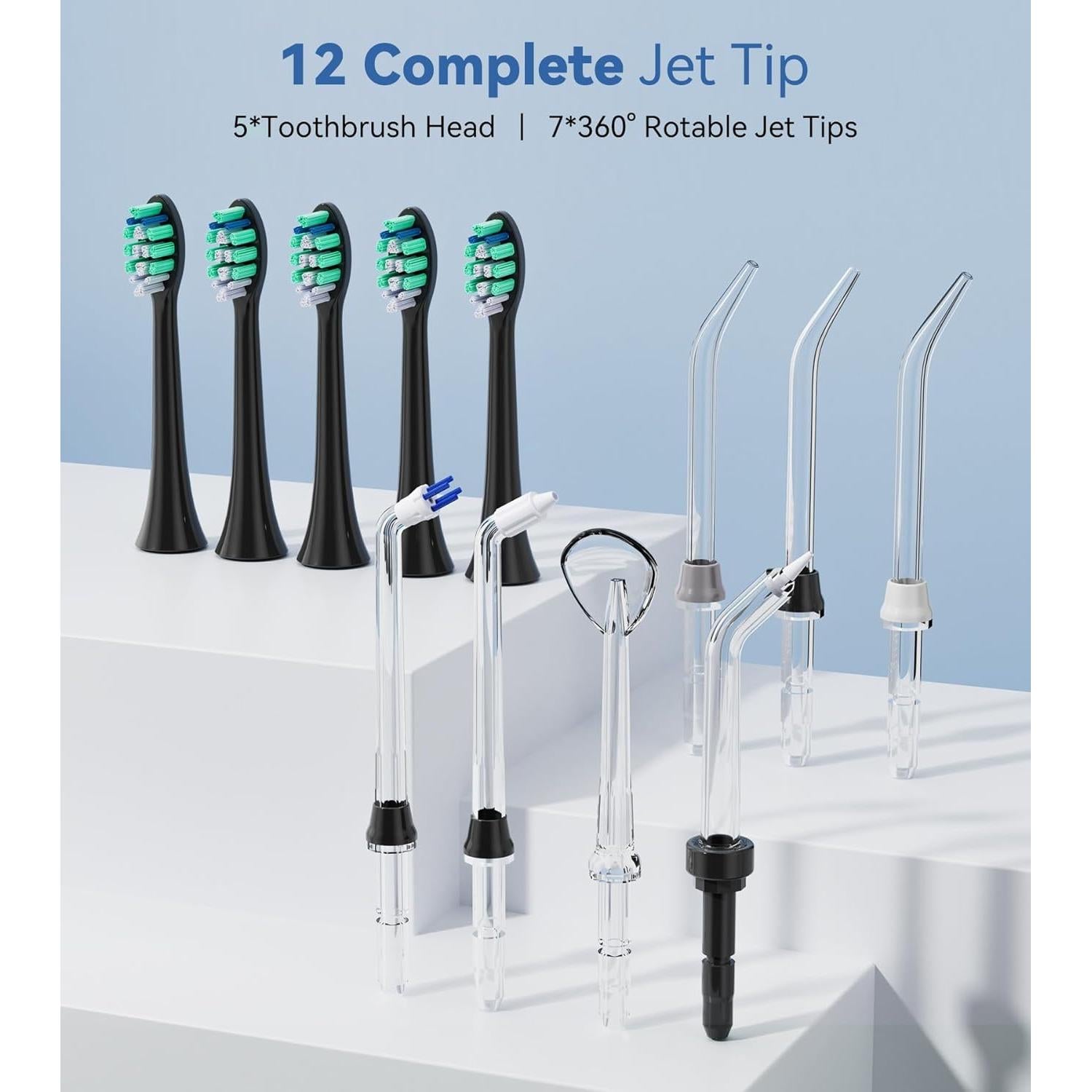 Combo Irrigador Dental y Cepillo Eléctrico HEXAYA 600ml 10 Modos