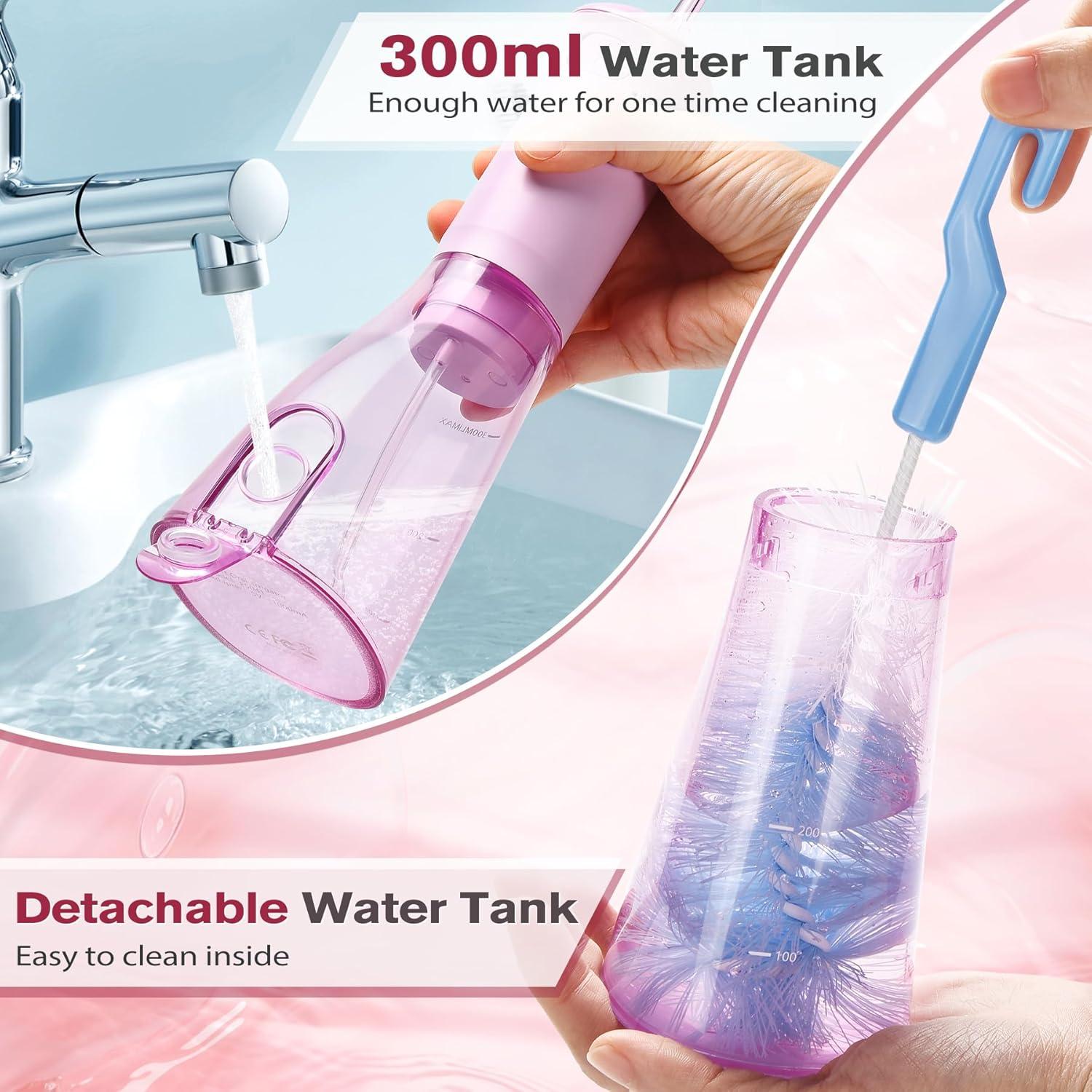 Irrigador Oral TOVENDOR Recargable 300ml 3 Modos Rosa