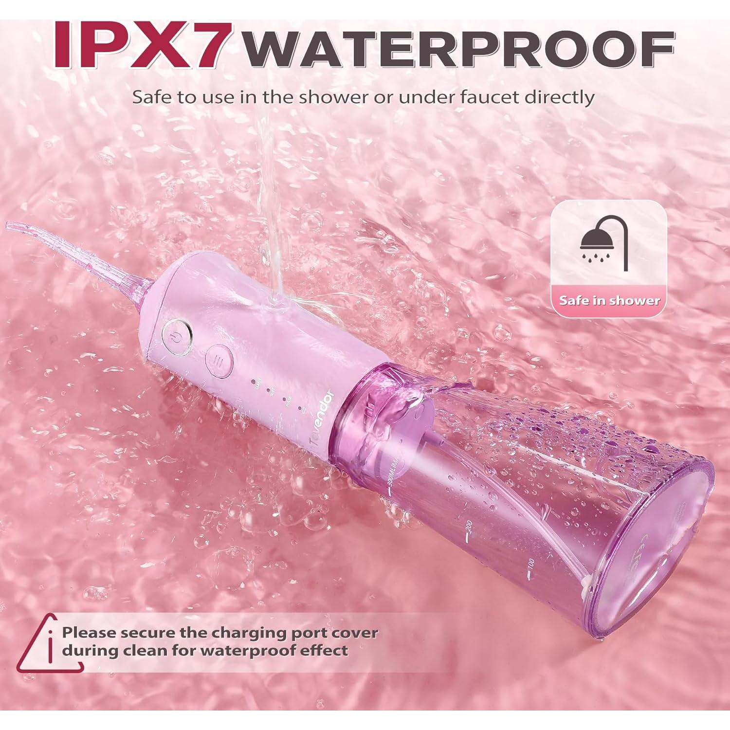 Irrigador Oral TOVENDOR Recargable 300ml 3 Modos Rosa