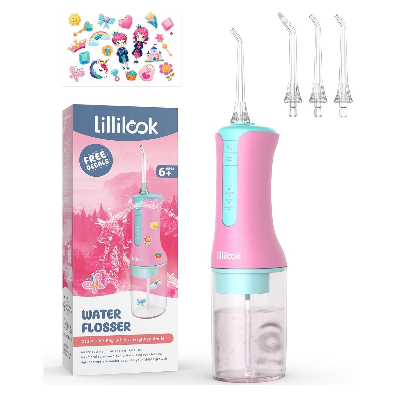 Irrigador Oral Acuático Lillilook Rosa para Niños 6+ Años