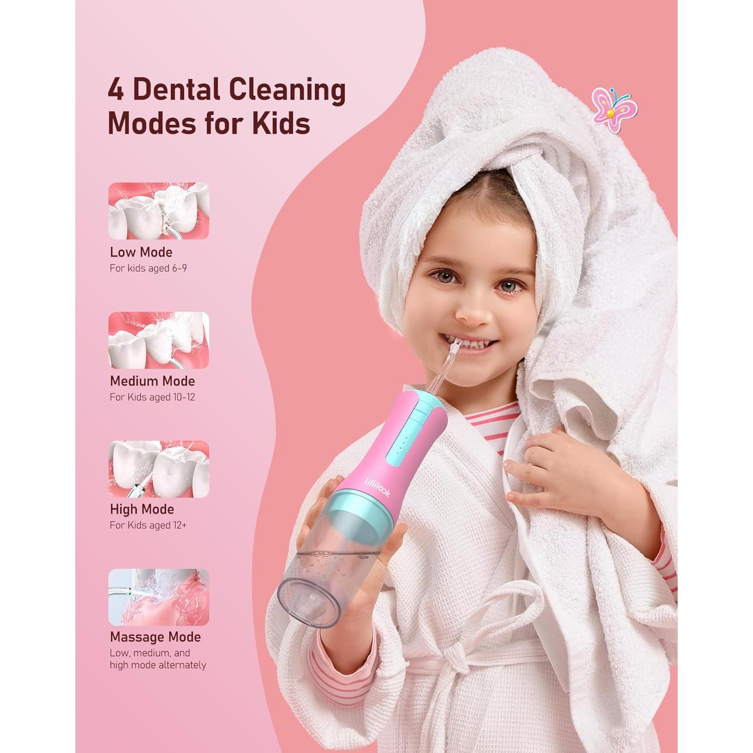 Irrigador Oral Acuático Lillilook Rosa para Niños 6+ Años