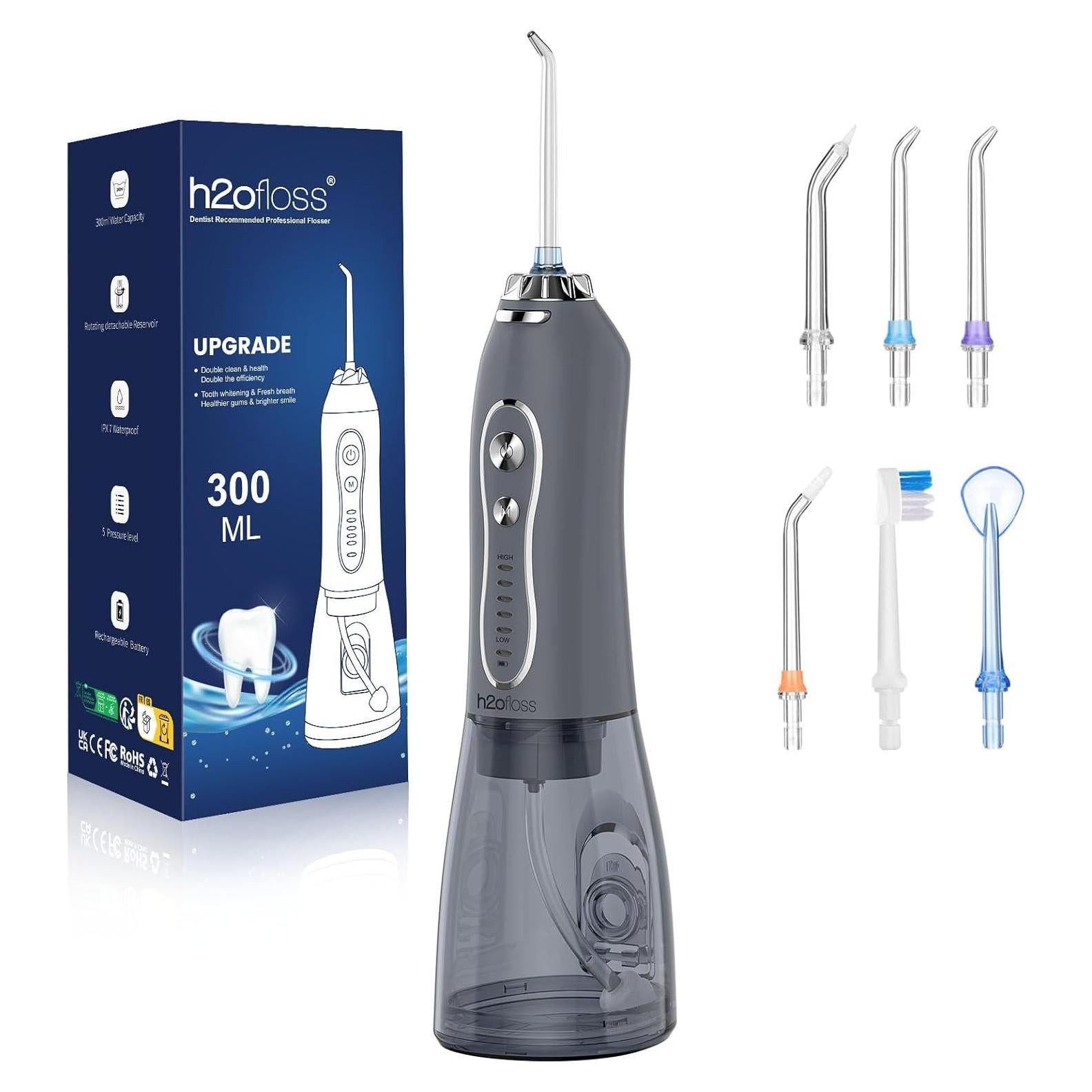Irrigador Dental Inalámbrico H2ofloss HF-6 300ML 5 Modos IPX7