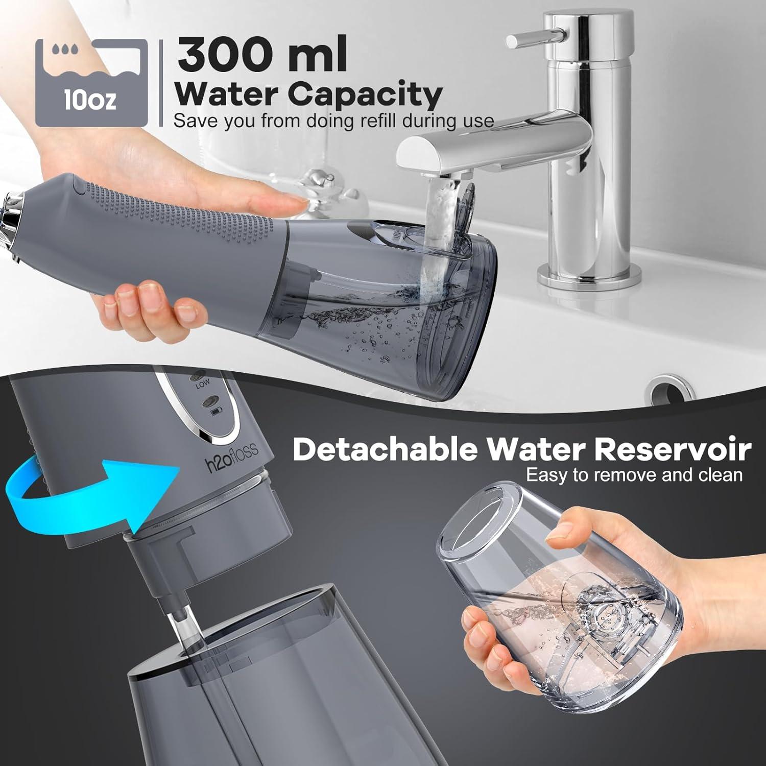 Irrigador Dental Inalámbrico H2ofloss HF-6 300ML 5 Modos IPX7