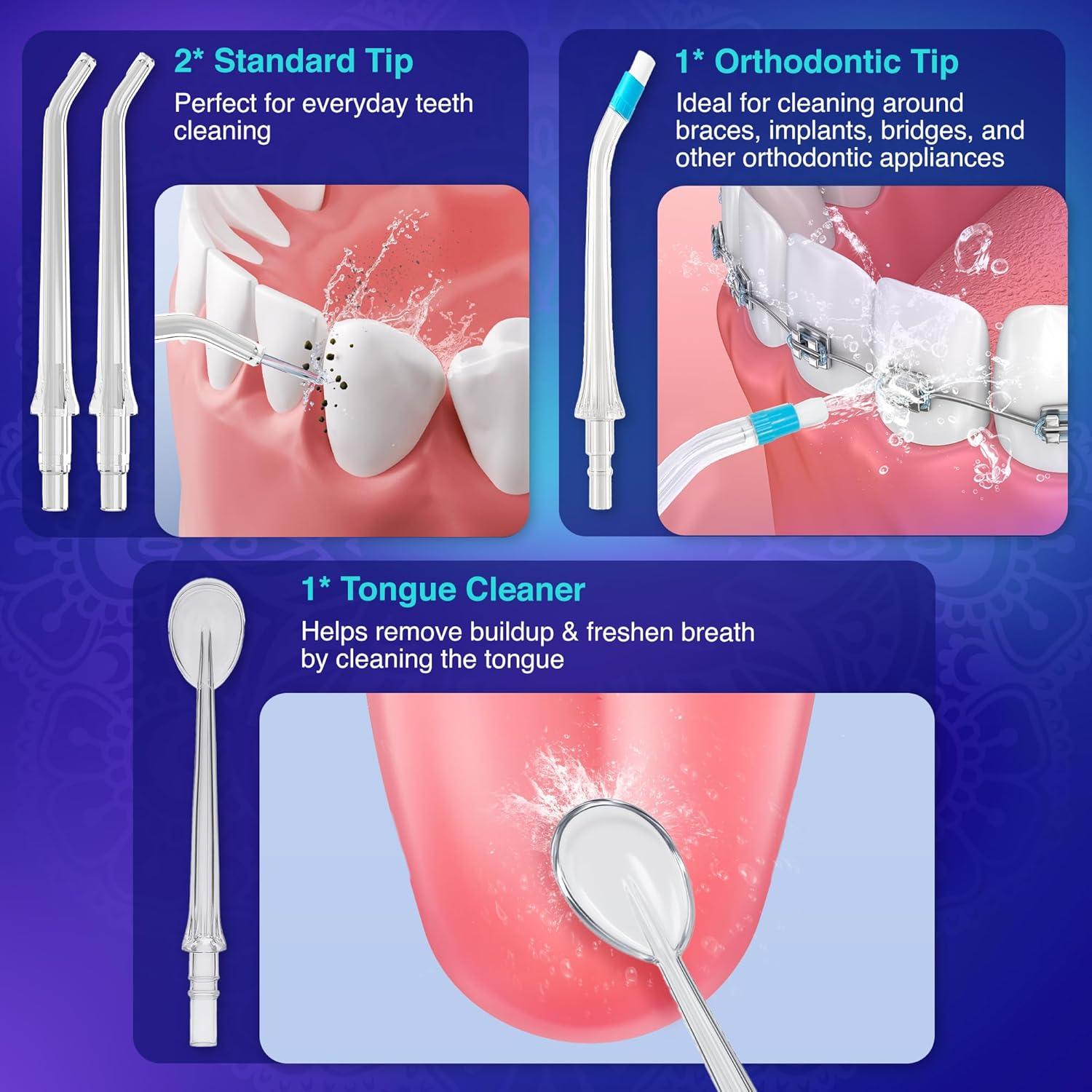 Flosser Dental GuruNanda 3.0 con Modo UV y 24 Aquapods