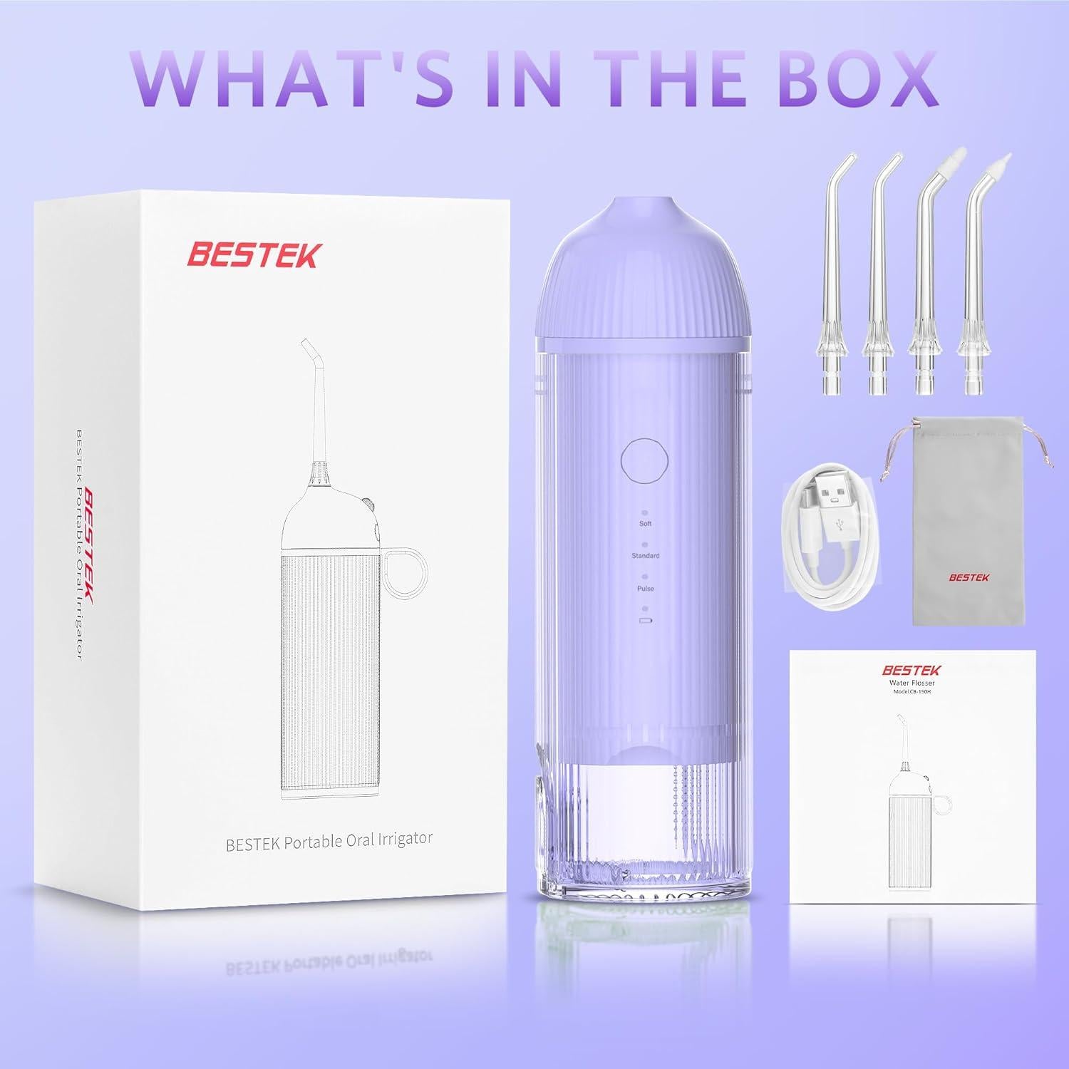 Irrigador Dental Portátil BESTEK BTCB150H Inalámbrico IPX7