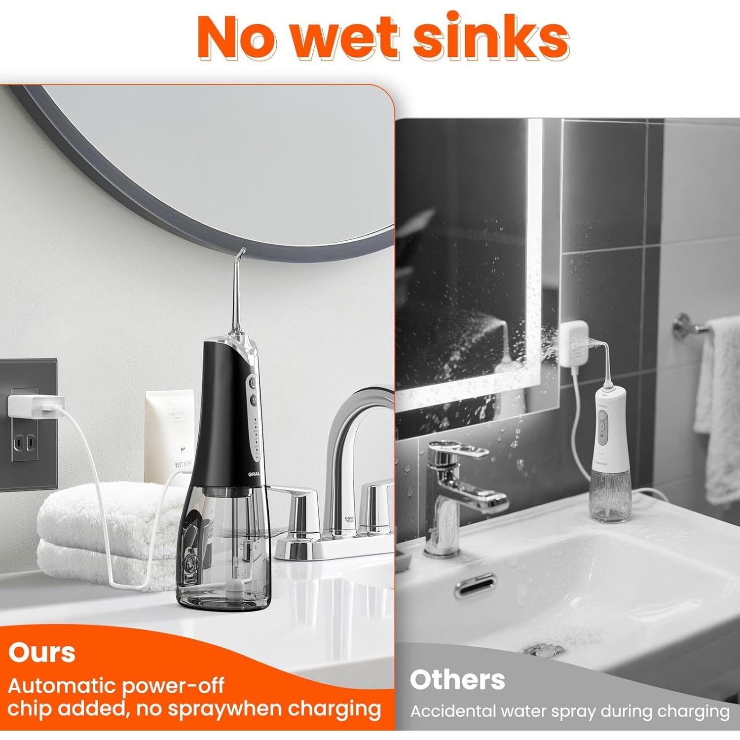 Irrigador Oral Portátil Maohaha CY1922 300ml Inalámbrico Negro