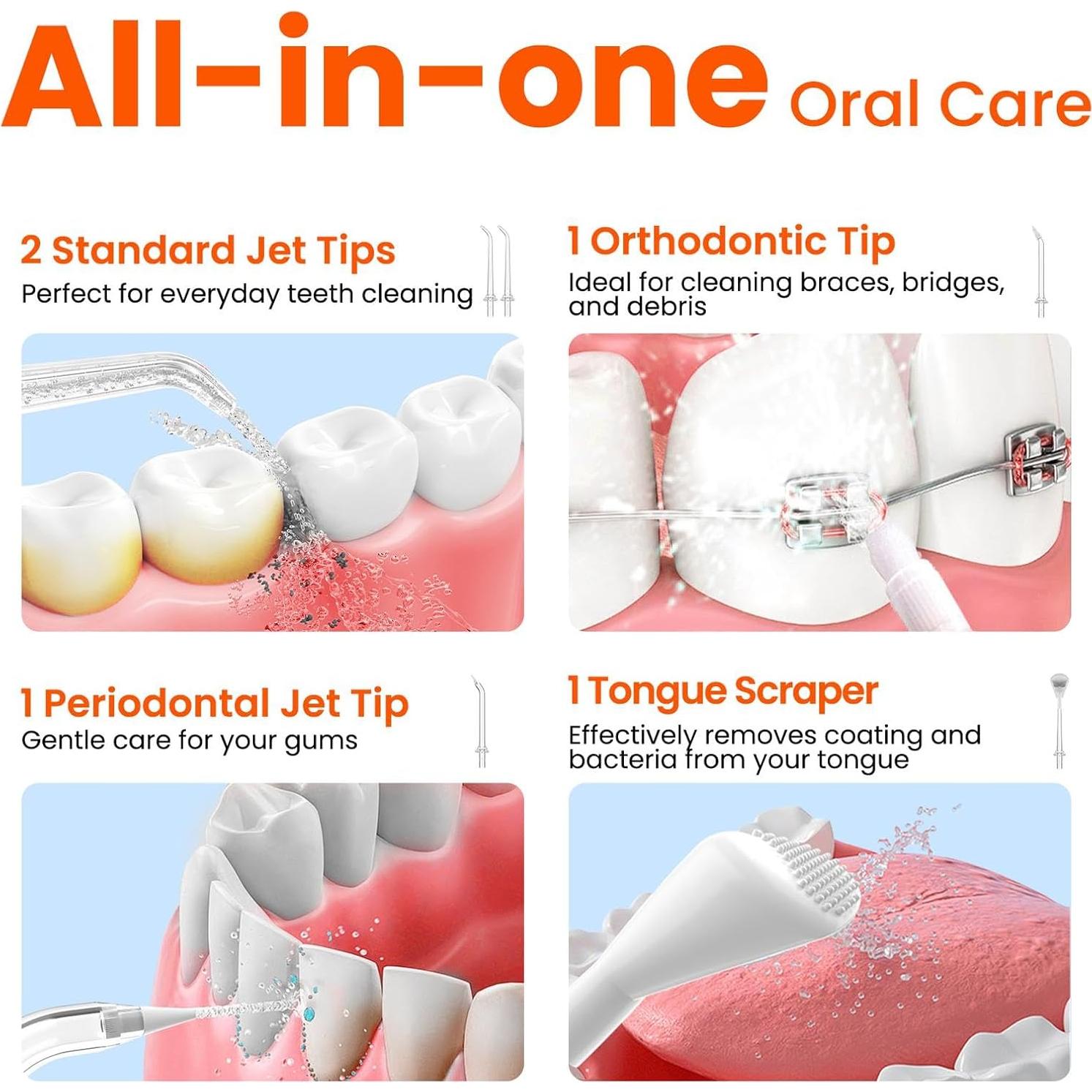 Irrigador Oral Portátil Maohaha CY1922 300ml Inalámbrico Negro