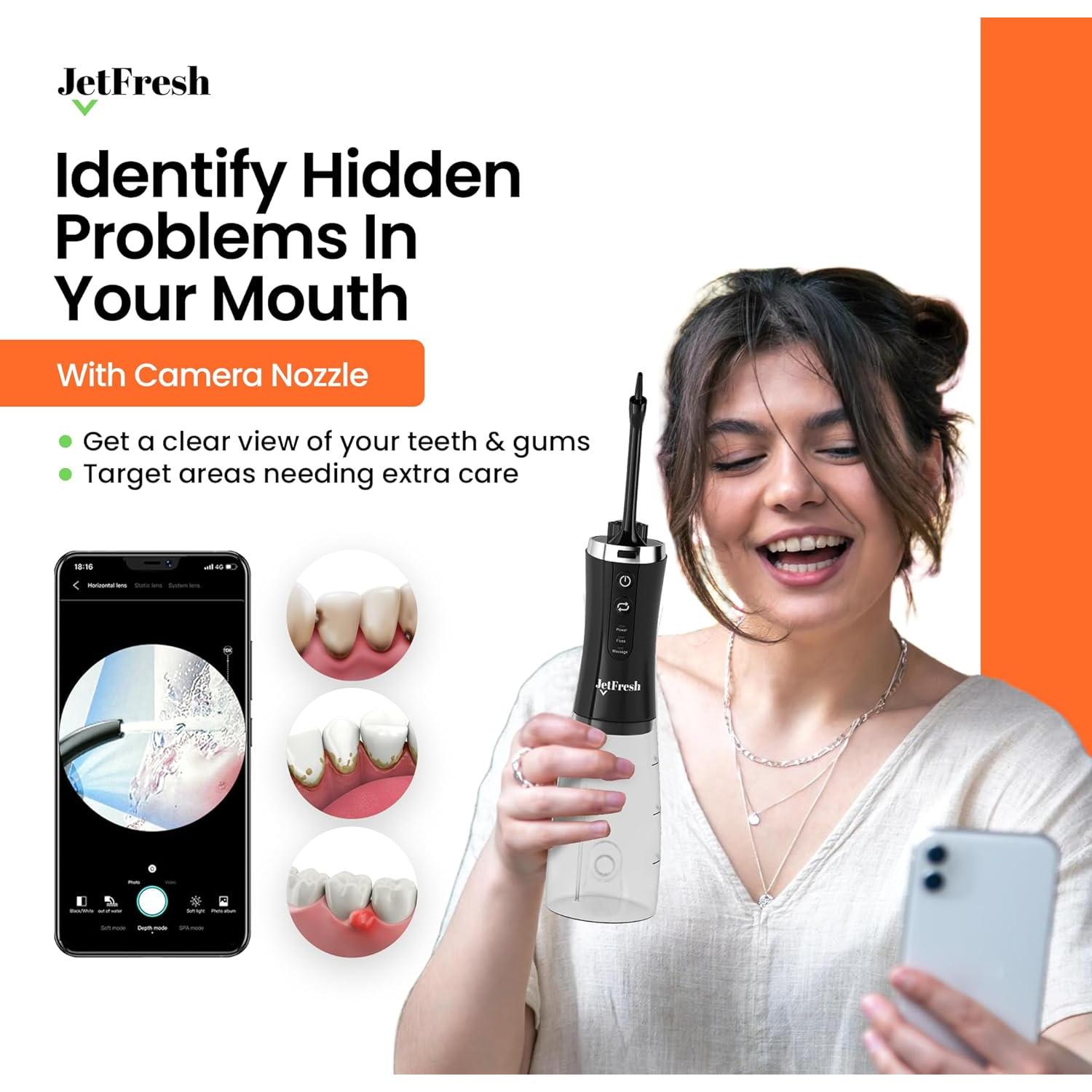 Irrigador Oral Eléctrico C2 con Cámara 350ml Recargable