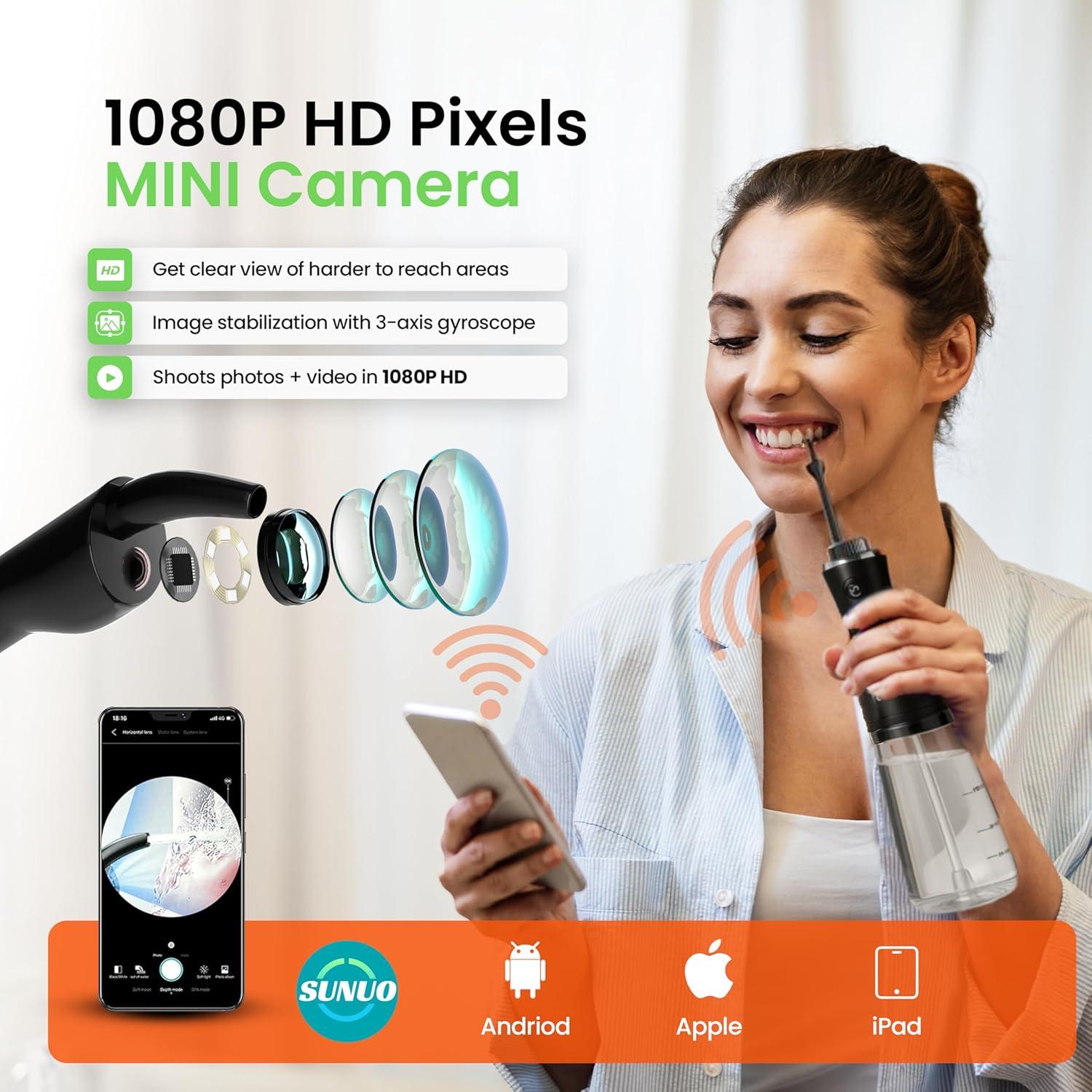 Irrigador Oral Eléctrico C2 con Cámara 350ml Recargable