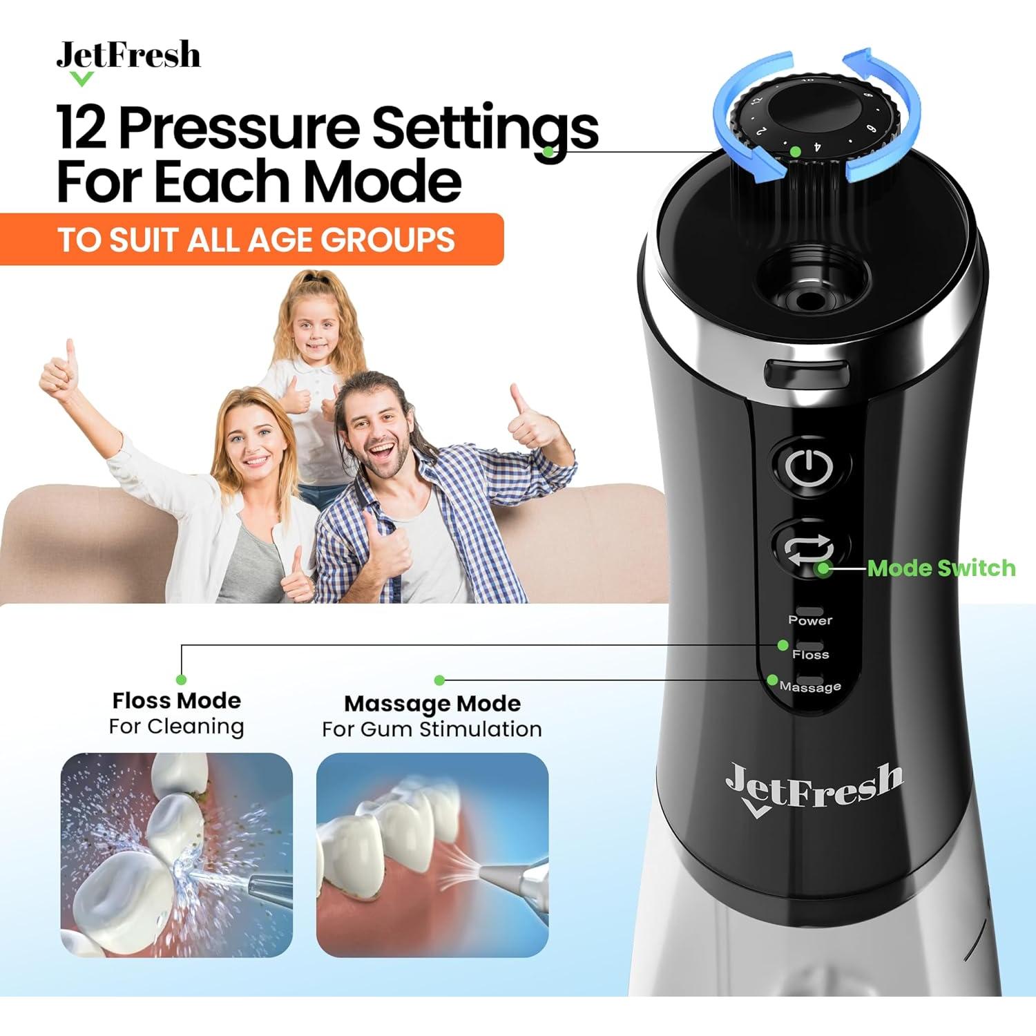 Irrigador Oral Eléctrico C2 con Cámara 350ml Recargable