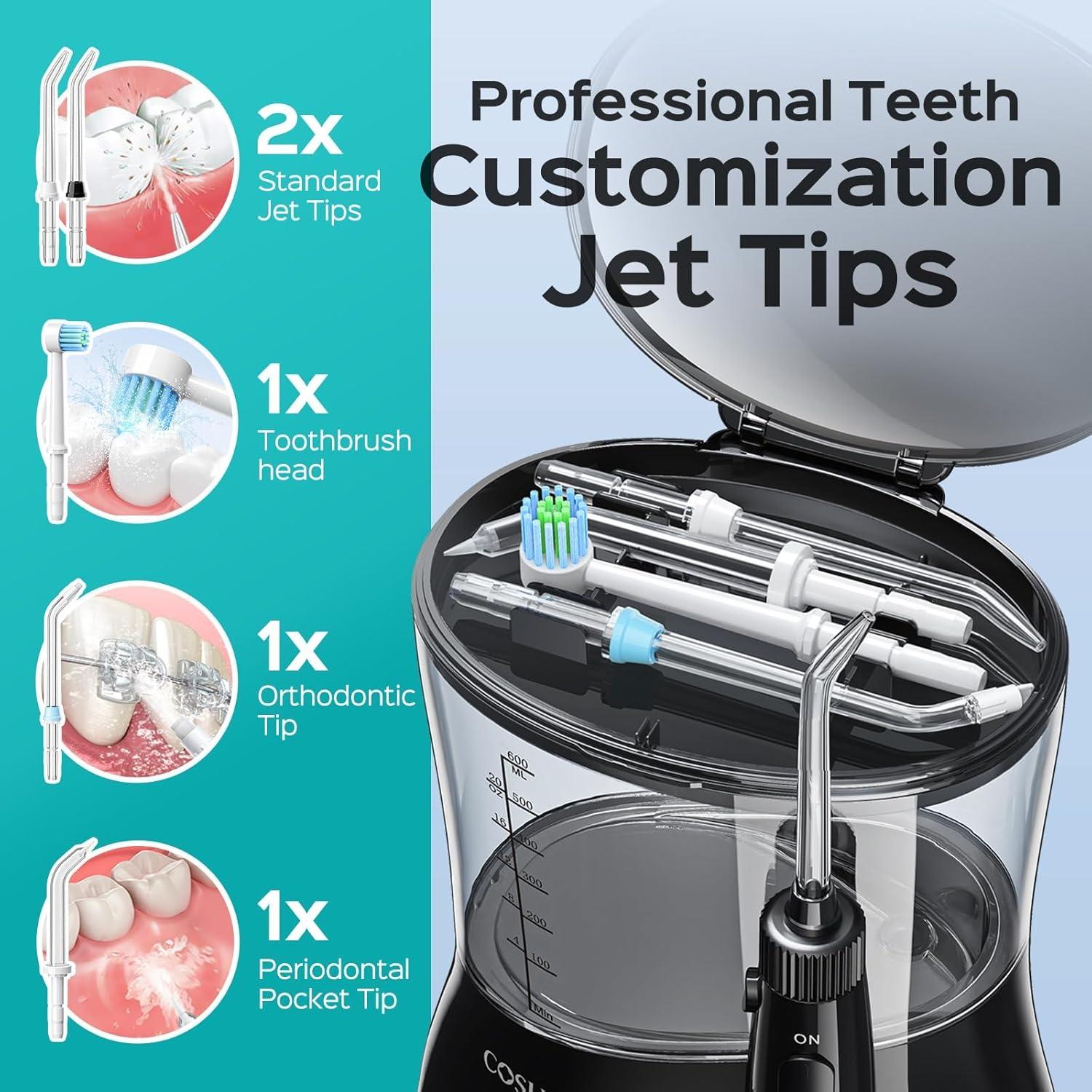 Irrigador Dental Eléctrico COSLUS E1 con 12 Presiones y 600ml