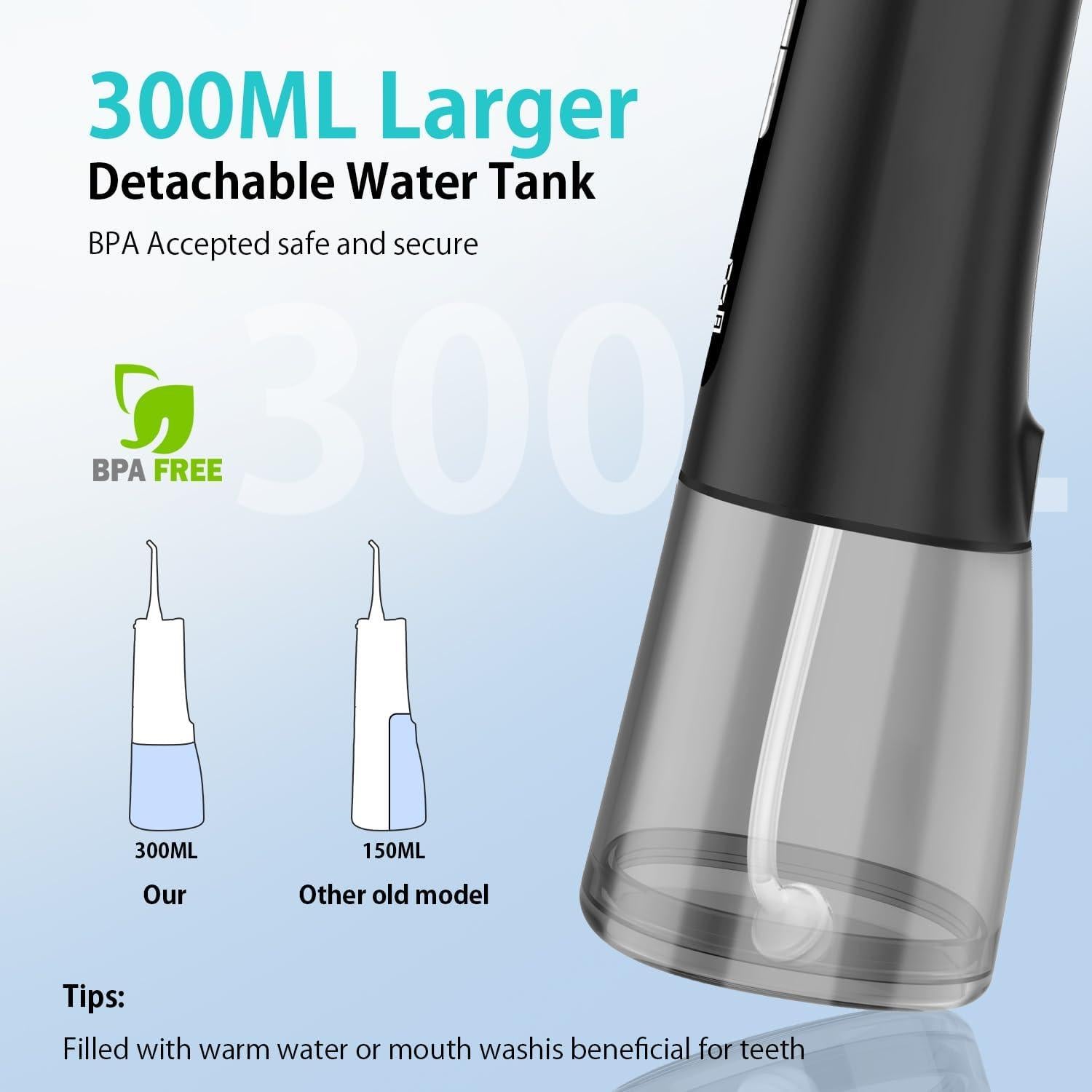 Irrigador Oral Portátil Meiyanshikong IPX7 4 Modos 300ml