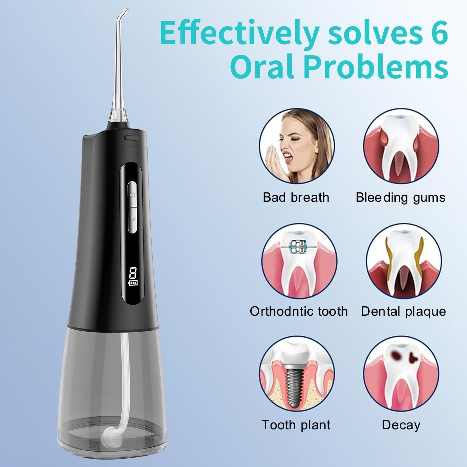 Irrigador Oral Portátil Meiyanshikong IPX7 4 Modos 300ml