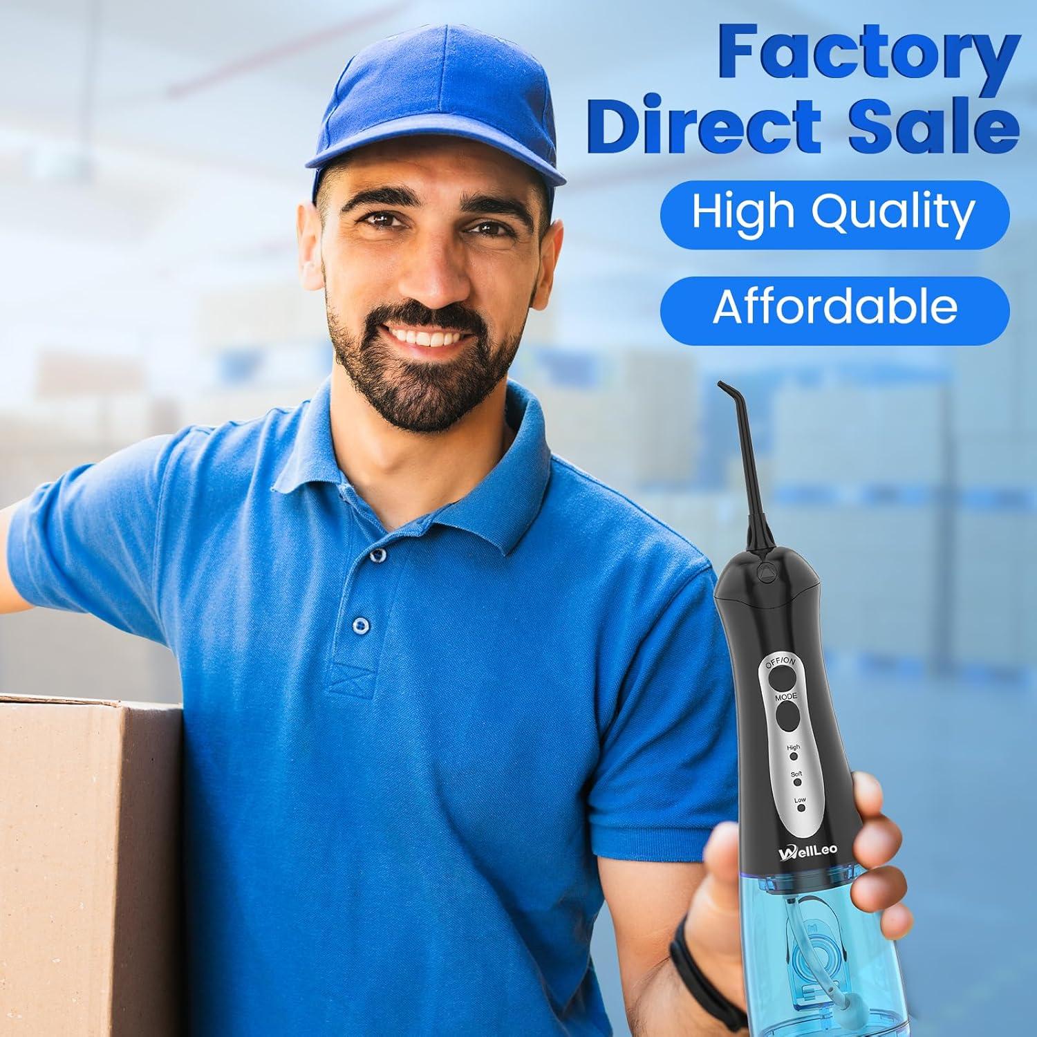 Irrigador Oral Portátil WELLLEO C103 con 5 Puntas y Batería Recargable