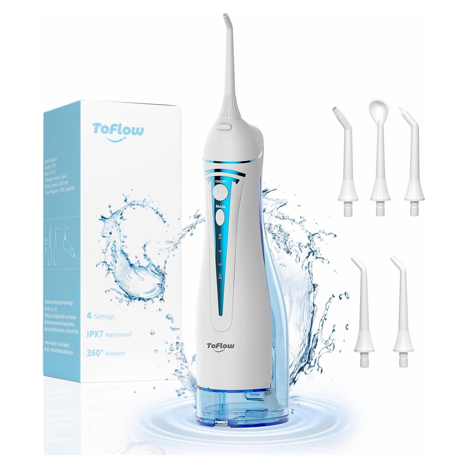 Irrigador Oral Inalámbrico ToFlow C101 300ml 4 Modos IPX7