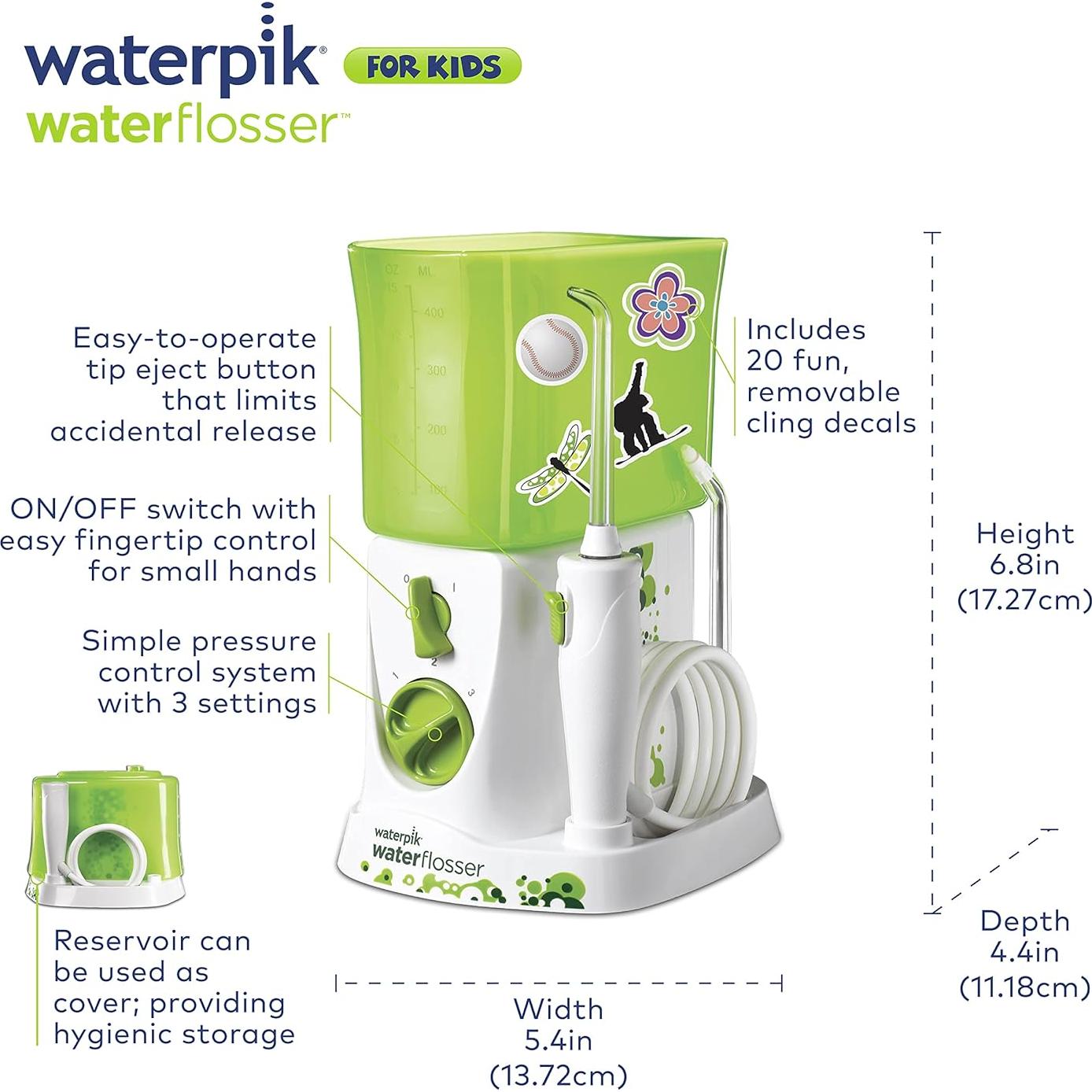 Hilo Dental Waterpik para Niños WP-260, Verde, 23 Piezas