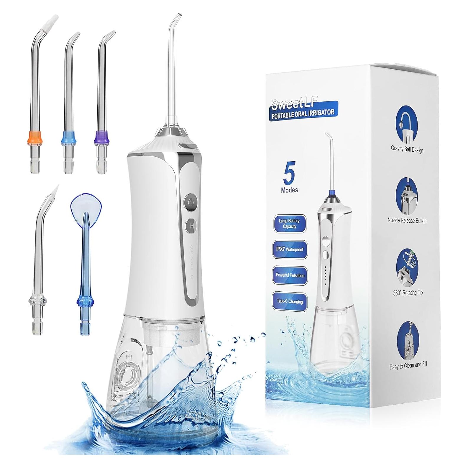 Irrigador Oral Portátil SweetLF HF-P11-2, 5 Modos, 300ML