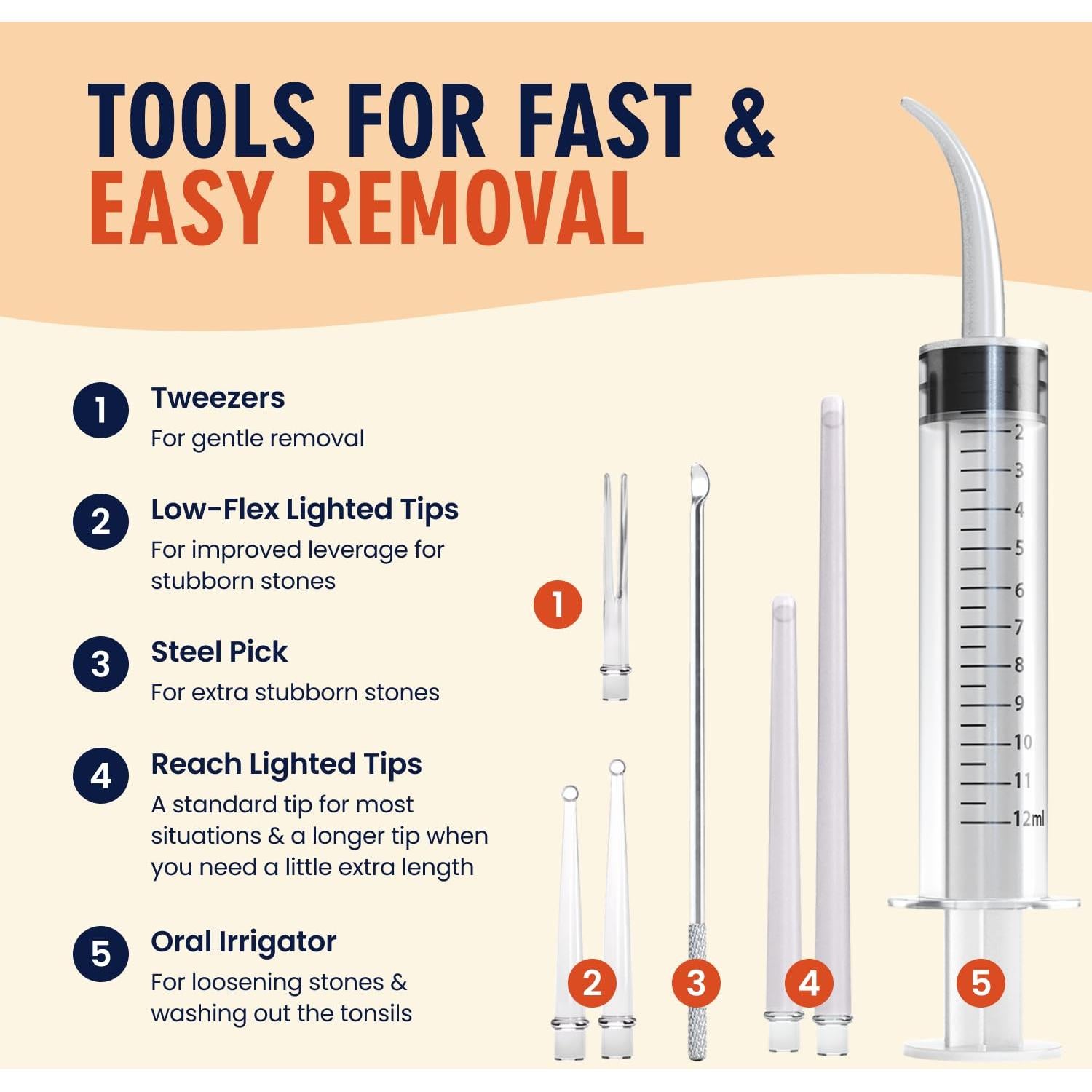 Kit de Remoción de Piedras de Amígdalas Dr. Frederick - 8 Piezas