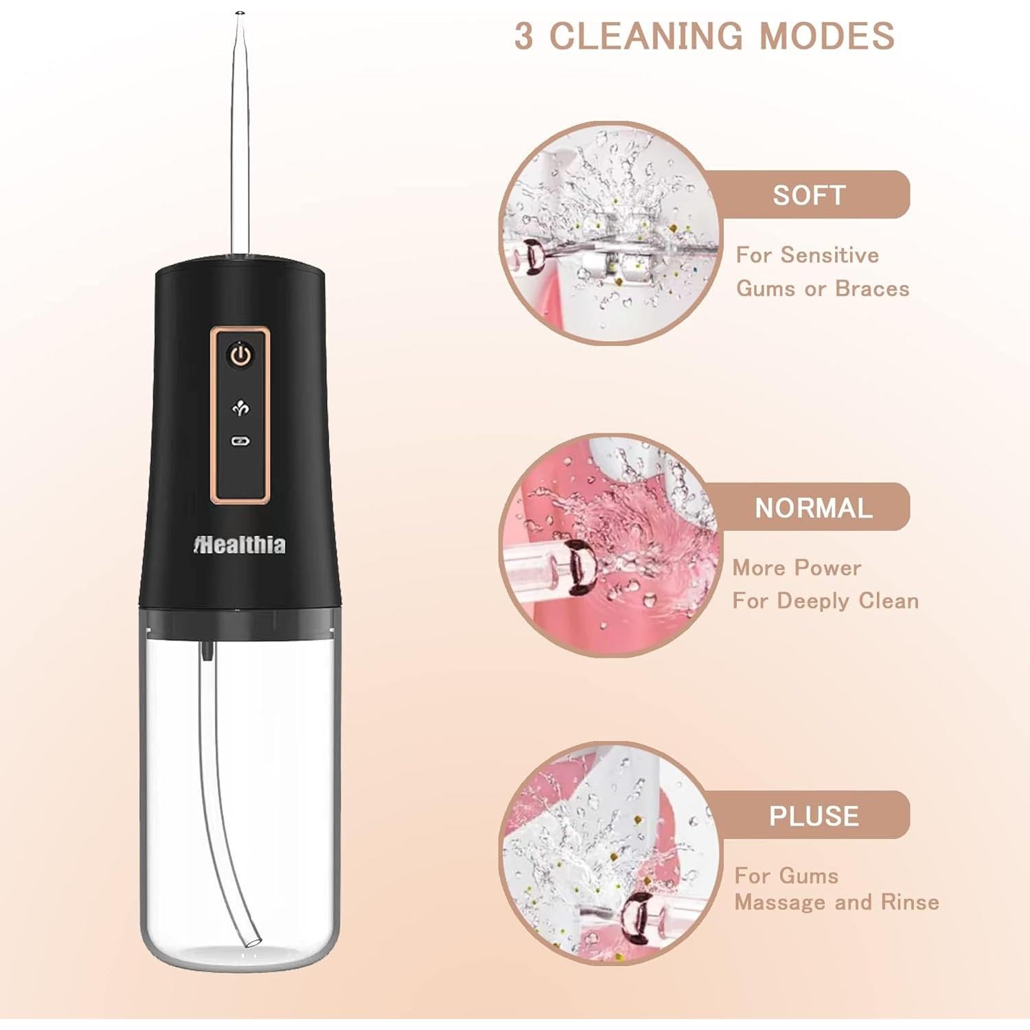 Irrigador Oral Inalámbrico KUSKER con 3 Modos y 4 Boquillas