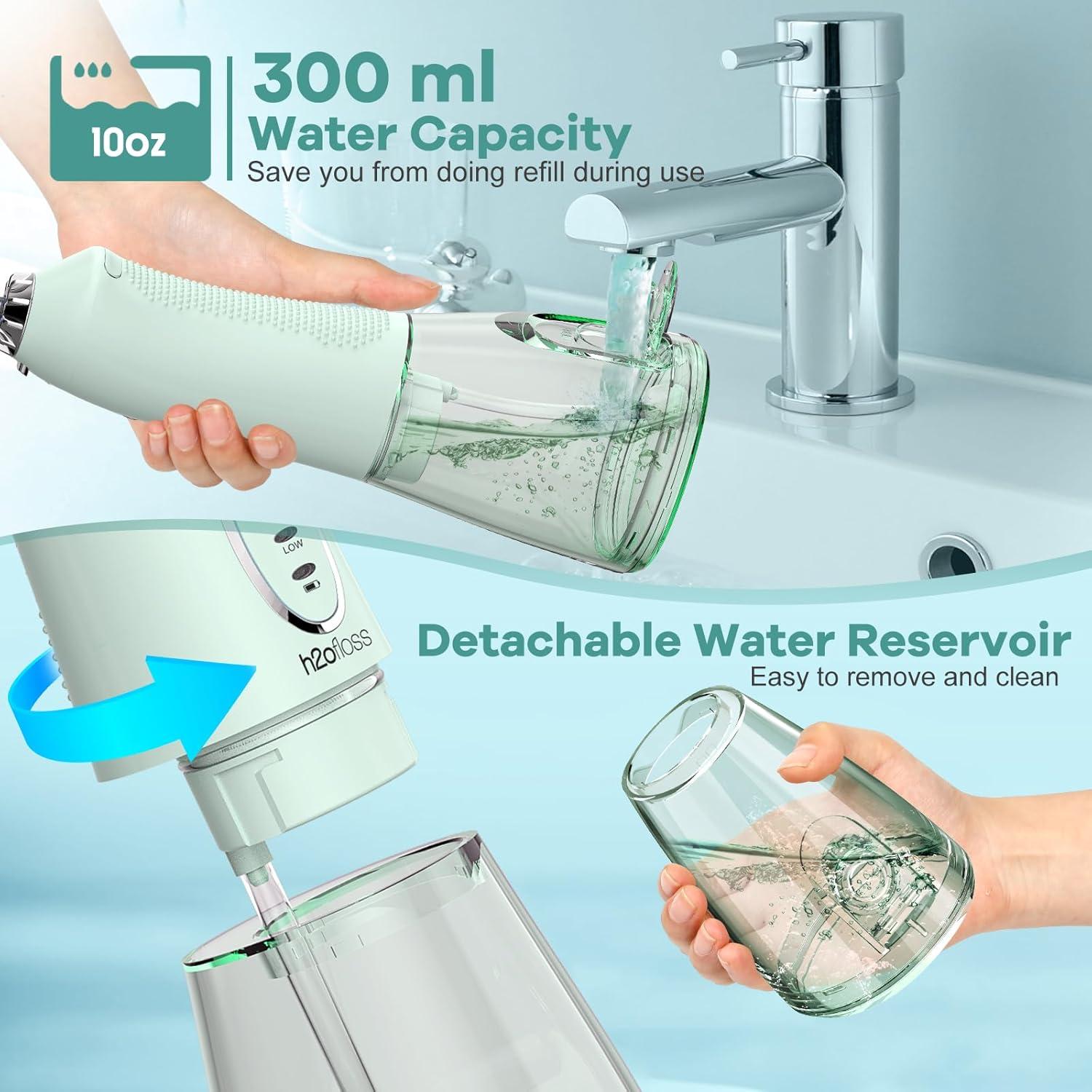 Irrigador Dental Portátil H2ofloss HF-6 300ML 5 Modos IPX7