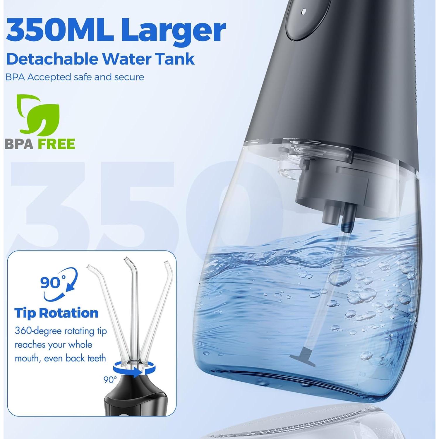 Irrigador Oral Portátil URSMILEKIT L-10 350ml IPX7 Blanco