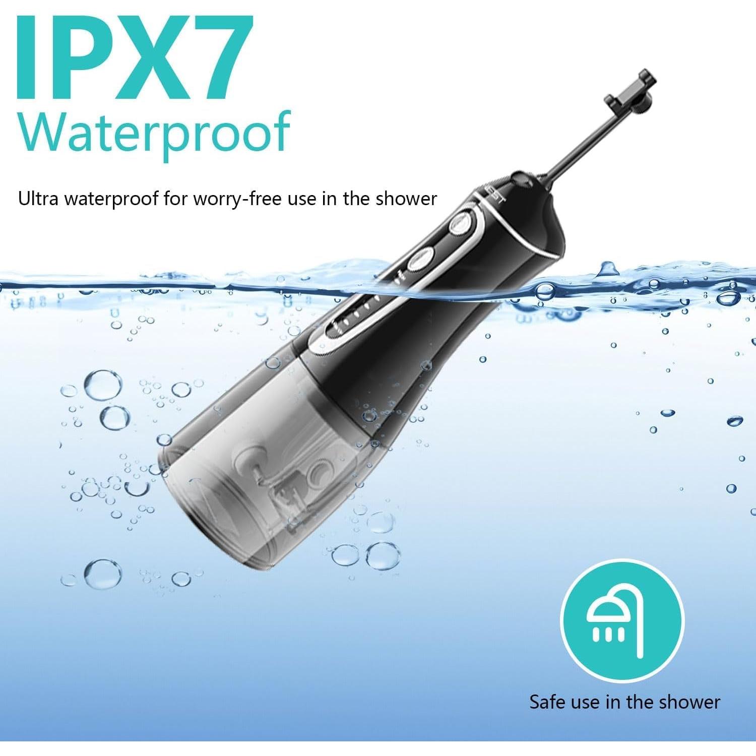 Irrigador Oral Inalámbrico Grinest 7 Modos Negro IPX7