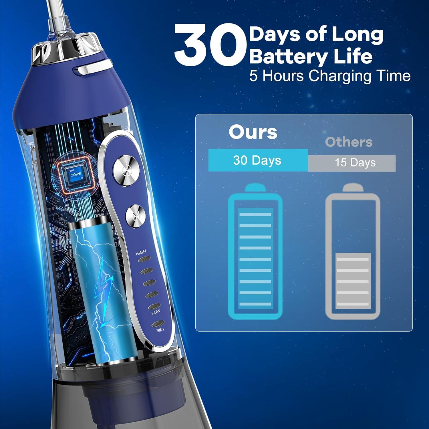 Irrigador Dental Portátil H2ofloss HF-6 5 Modos 300ml IPX7