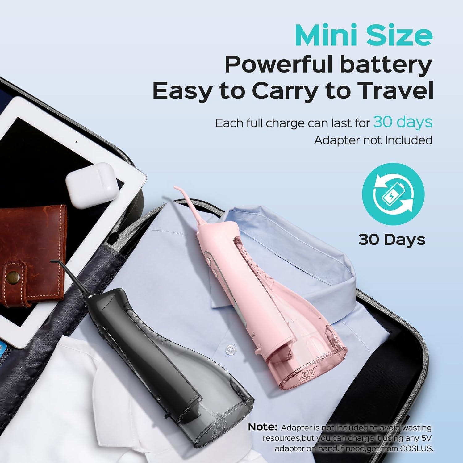 Irrigador Dental Inalámbrico COSLUS C20 - 2 Paquetes, 300ml, Recargable, Portátil